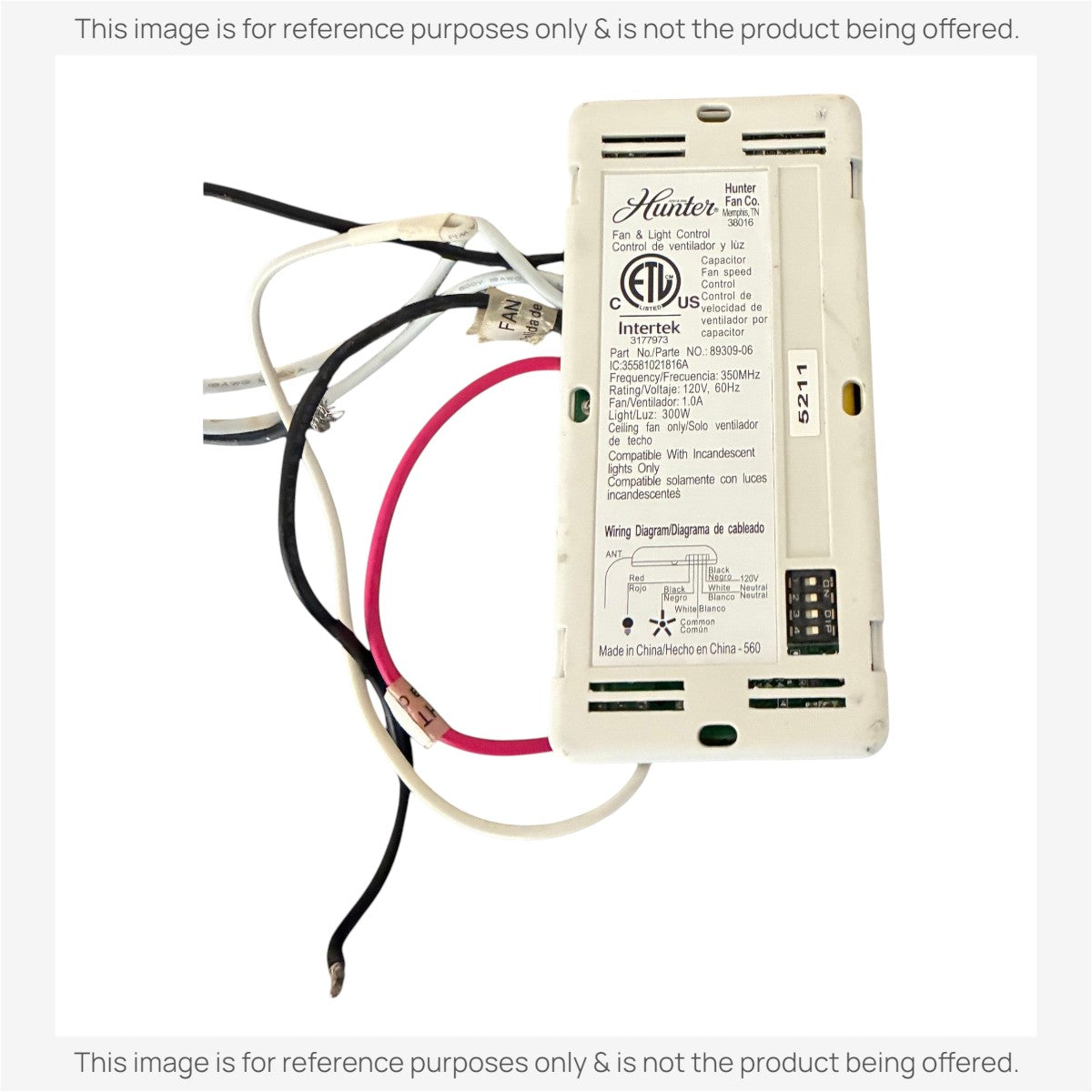 Anderic Substitute Kit for Hunter 89309-06 Ceiling Fan Receiver [63T-AC83T-KIT]