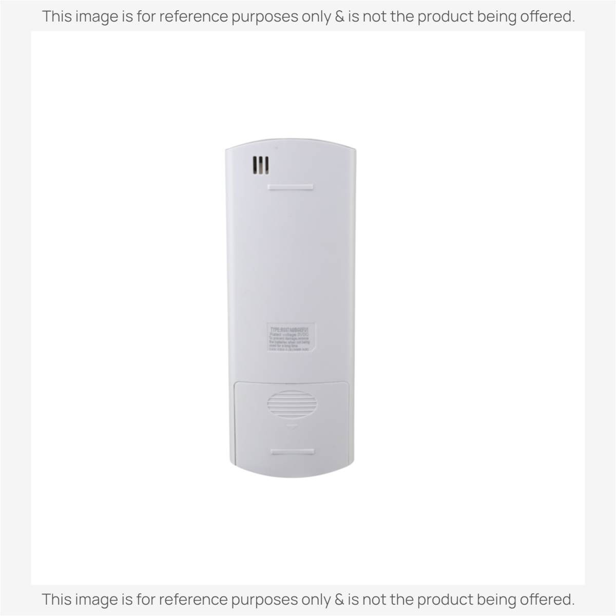 Anderic replacement remote control for Midea mini-split air conditioners, back view showing battery compartment.