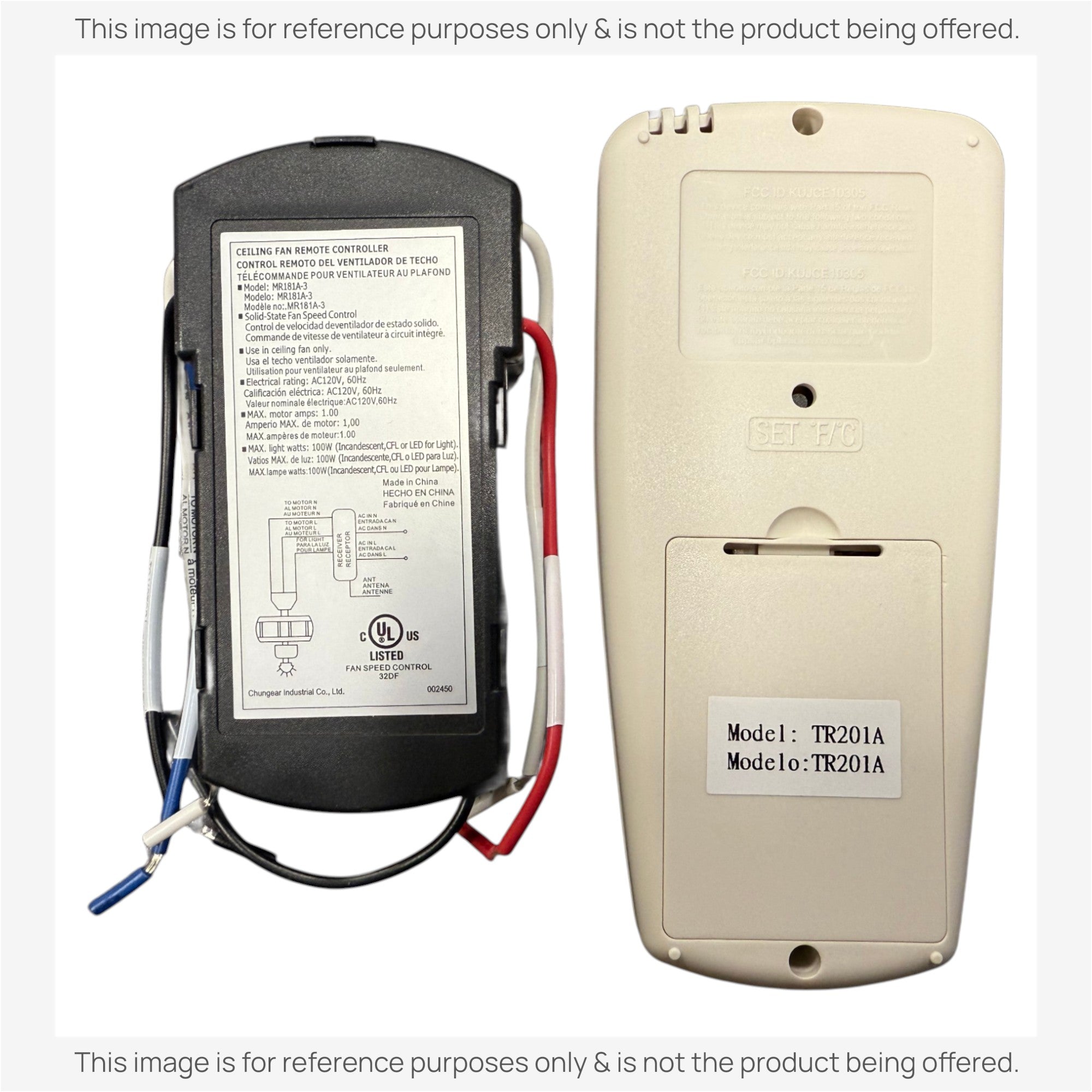 Sustituto del kit de control remoto termostático para ventilador de techo universal de 3 velocidades con pantalla LCD Hampton Bay [CHQ7096TKIT]