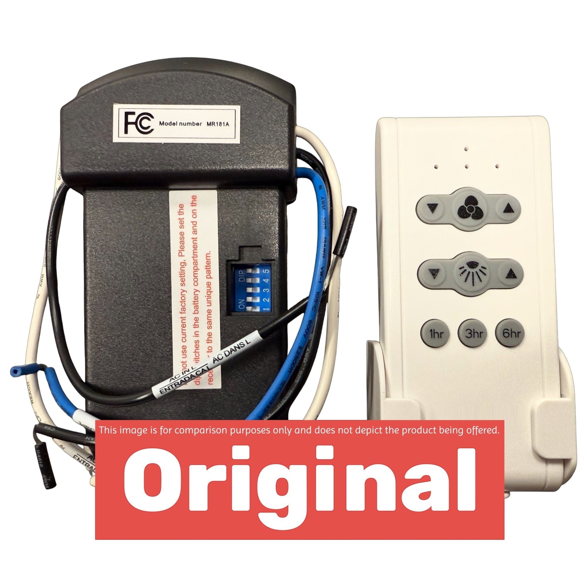 Ventilador de techo Fanimation Fans KUJCE10611 con control remoto de 3 velocidades | Atenuación de luz | 304.25 Mhz - KUJCE10611