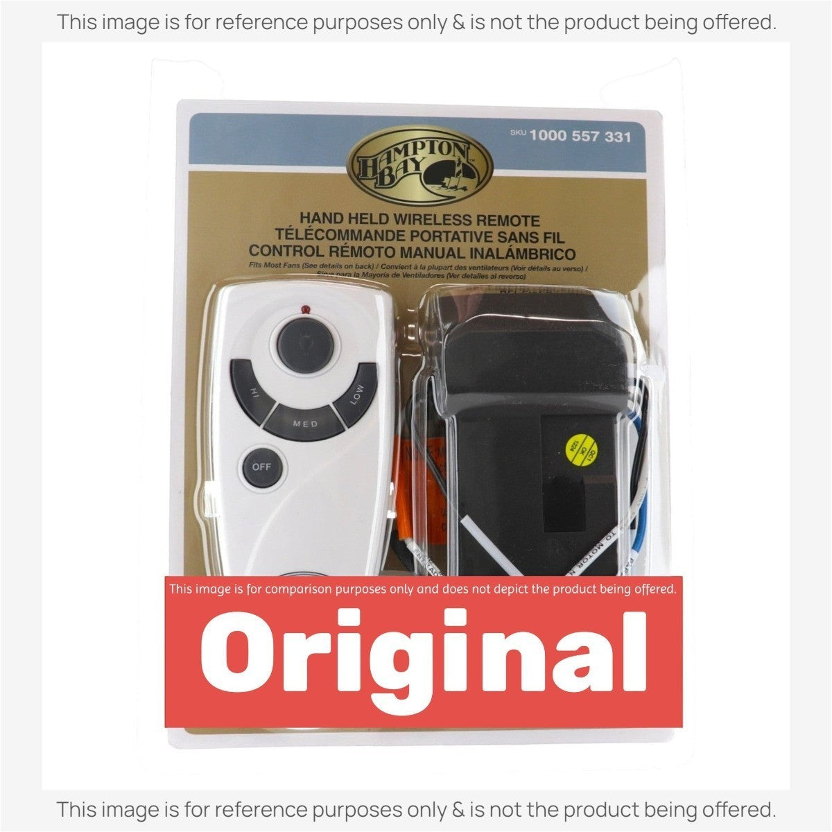 Substitute for Hampton Bay Universal 3-speed Ceiling Fan Remote Control Kit 70830 [63T-AC83T-KIT]