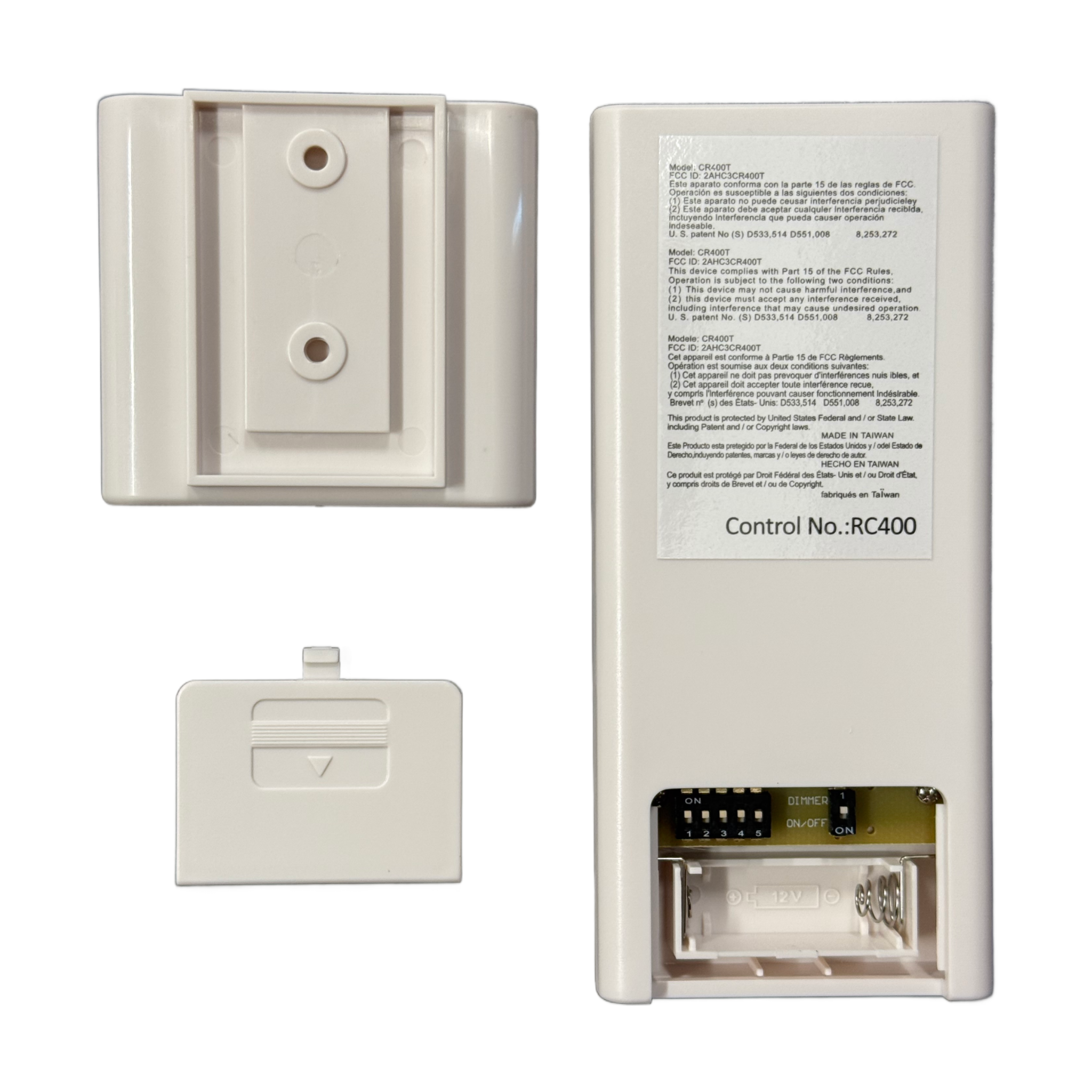 Minka-Aire AireControl 6-Speed 32 Bit Dimmer Handheld Ceiling Fan Remote Control - White - RC400, CR400T, 2AHC3CR400T