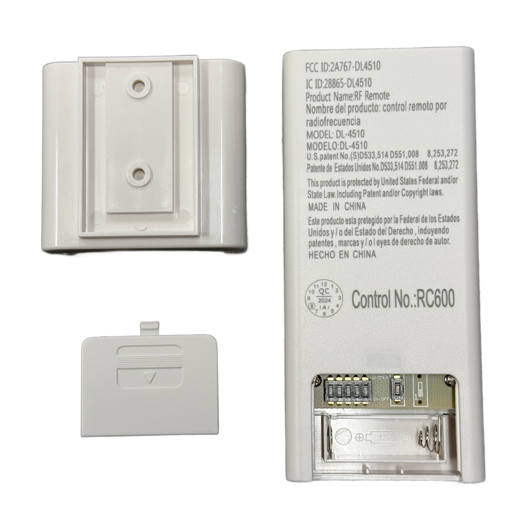 Minka-Aire AireControl 6-Speed 32 Bit Dimmer Handheld Ceiling Fan Remote Control - White - RC600, DL-4510, 2A767-DL4510