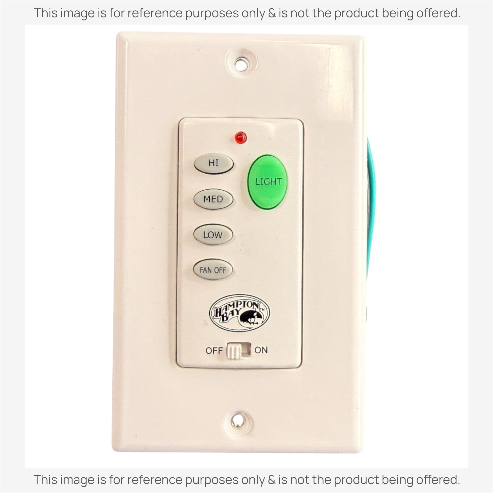 Sustituto para Hampton Bay Universal 3 velocidades Placa de pared Mando a distancia Kit de ventilador de techo | Mando a distancia UC9050H | Receptor UC7067RYAI - 1000408143 [UC9051T-WIRED/UC7067FMRX]