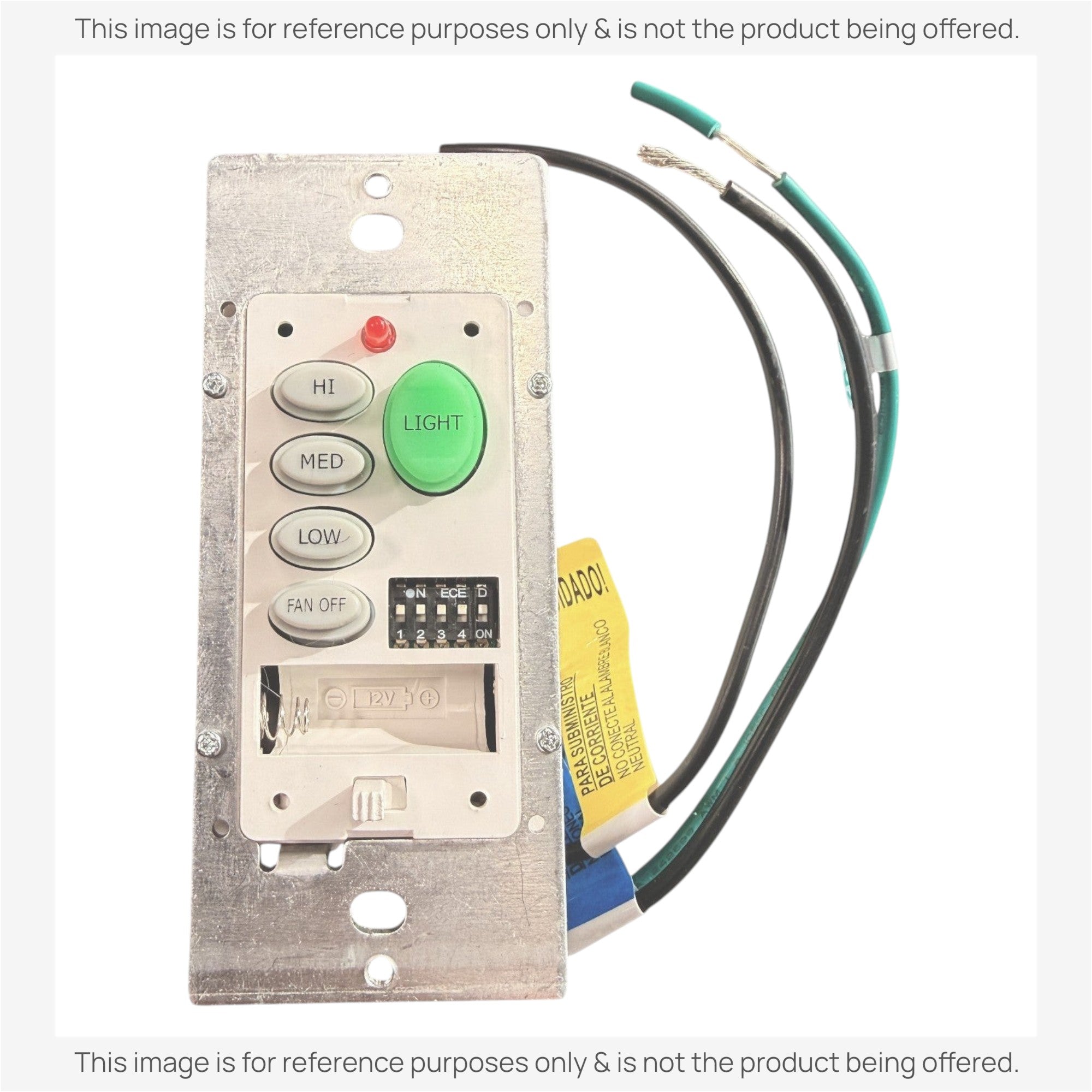 Sustituto para Hampton Bay Universal 3 velocidades Placa de pared Mando a distancia Kit de ventilador de techo | Mando a distancia UC9050H | Receptor UC7067RYAI - 1000408143 [UC9051T-WIRED/UC7067FMRX]