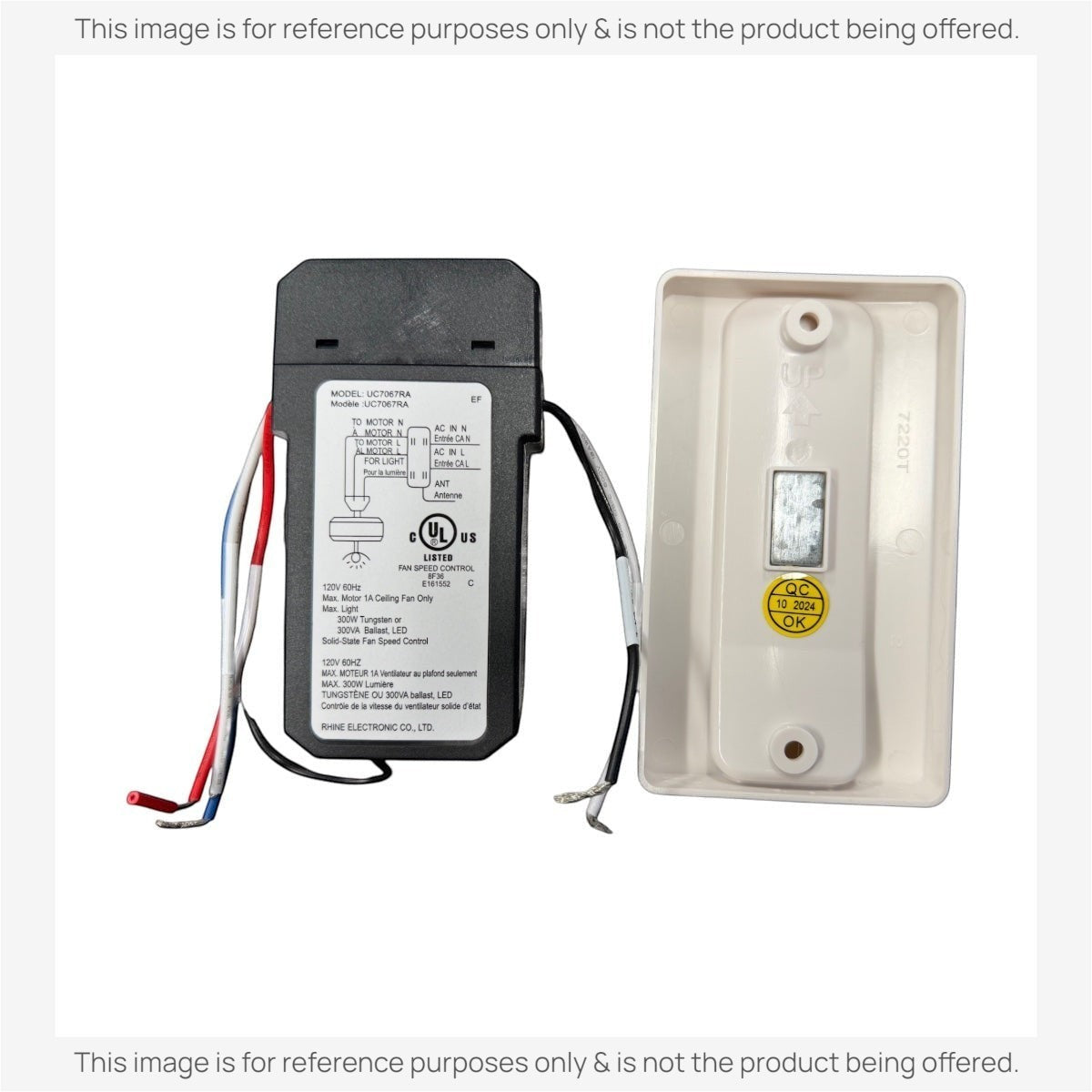 Sustituto del control remoto de mano para interiores con transmisor/receptor NEO de Generation Lighting / Monte Carlo - MCRC1 [63T-AC83T-KIT]