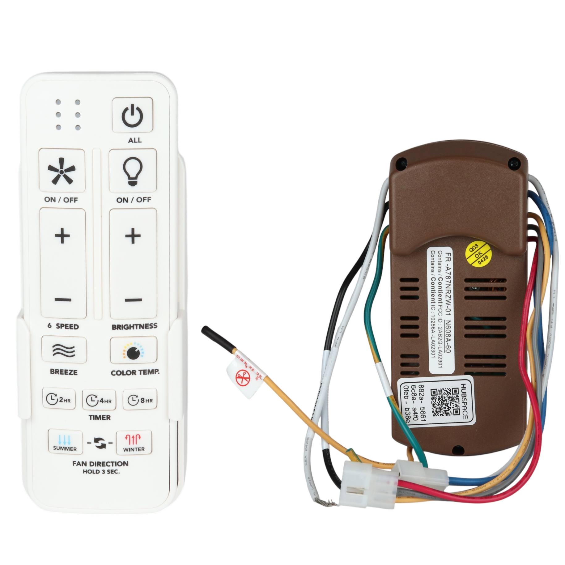 Home Decorations Collection N608A-60-KIT HubSpace Remote Control Ceiling Fan Kit With Receiver N608A-60-KIT