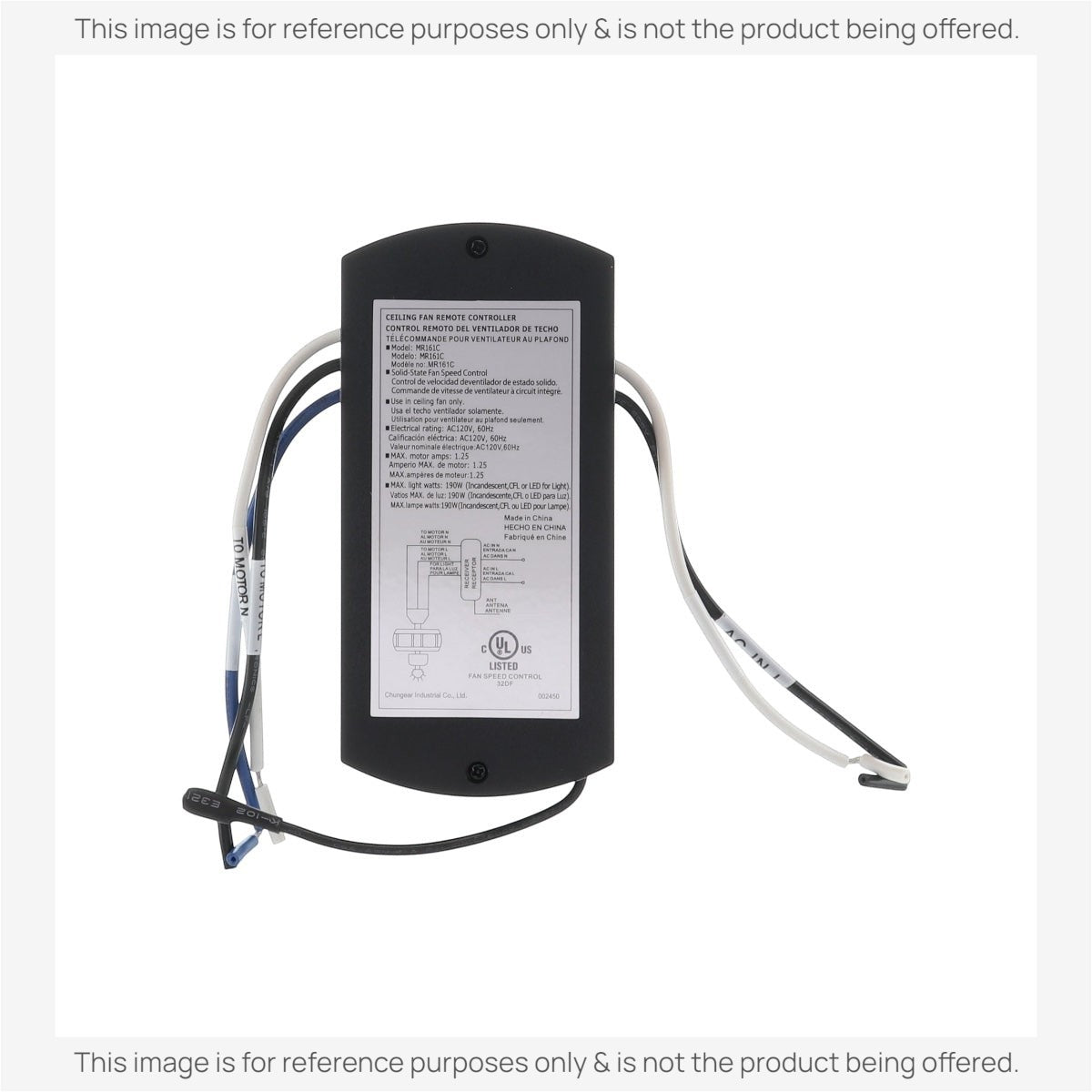 Anderic Substitute for Harbor Breeze MR161C Ceiling Fan Receiver [63T-AC83T-KIT]