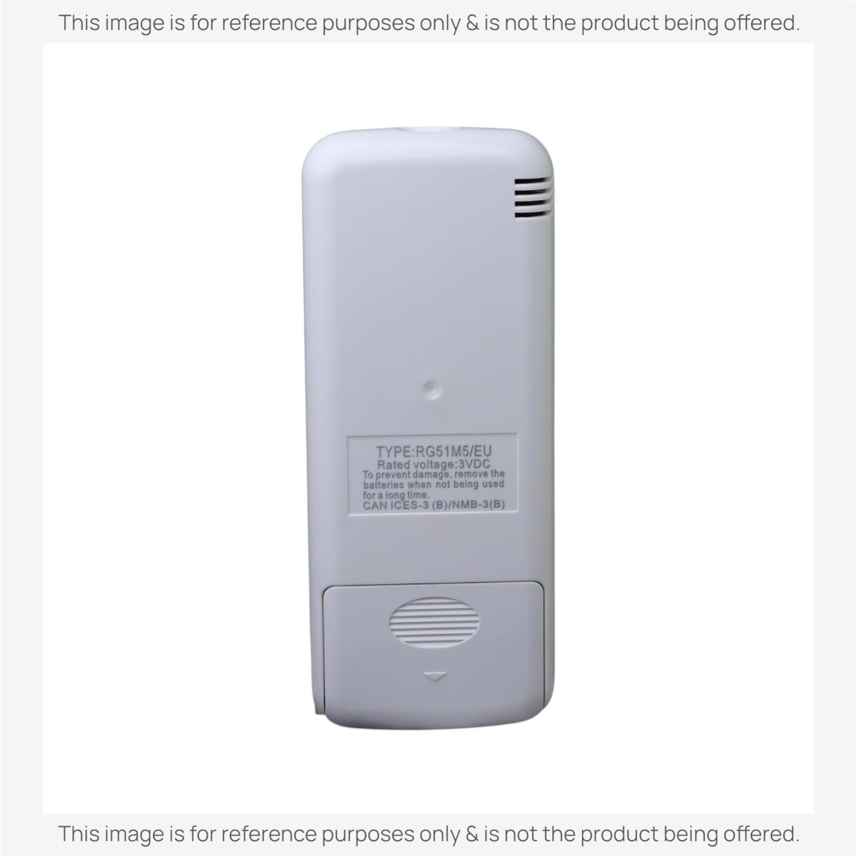 Anderic replacement remote control for Midea mini-split air conditioners, white plastic back view with battery cover.