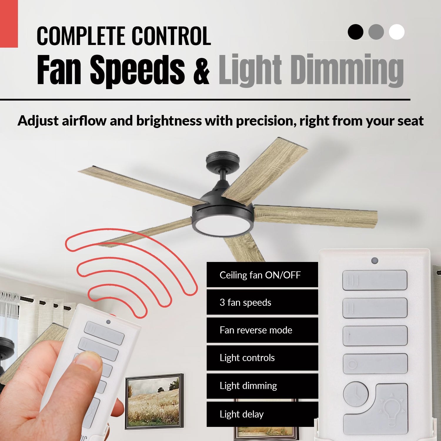 Anderic RRTX015 Replacement Ceiling Fan Remote Control for Harbor Breeze A25-TX015A