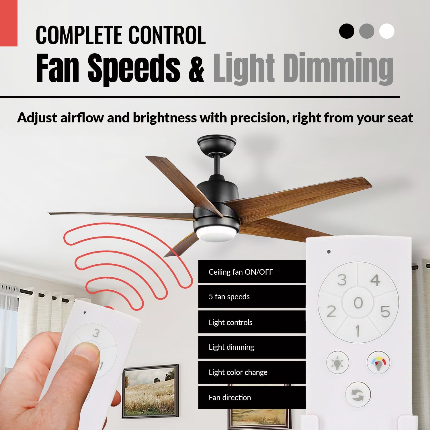 Télécommande pour ventilateur de plafond Home Decorators Collection TX045-LR