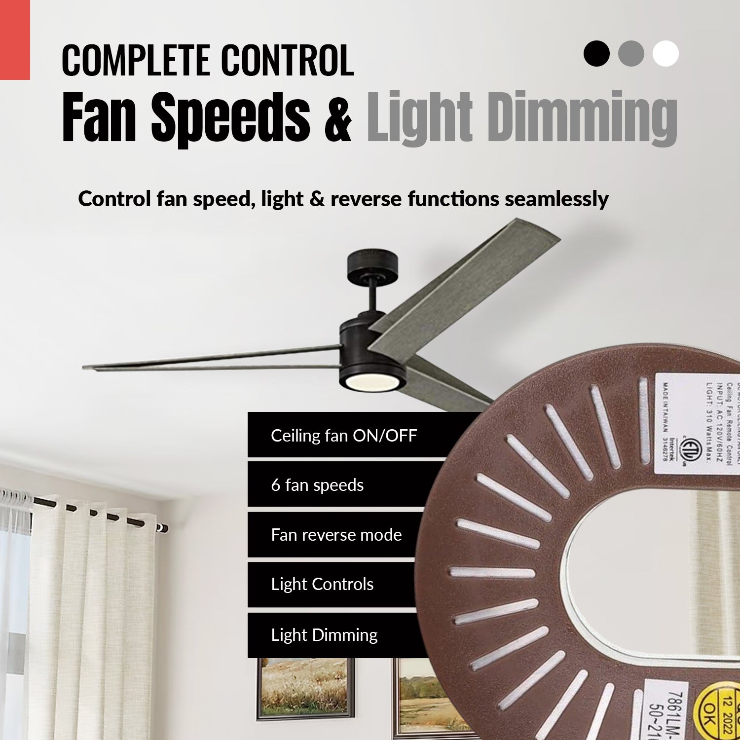 Anderic RH786R Replacement Ceiling Fan Receiver for Stealth and Casablanca | RH-786R, 7861LM-09