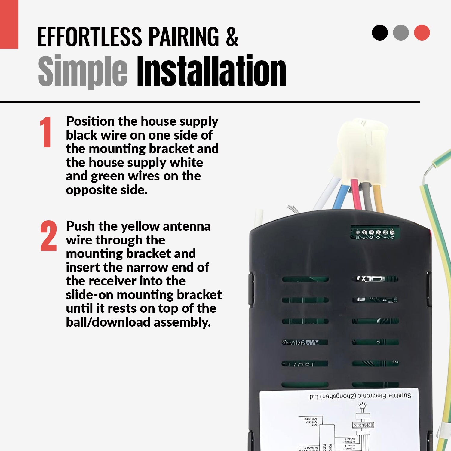Anderic MR205A-D Replacement Ceiling Fan Receiver for Home Decorators Collection Marlon 66" Inch