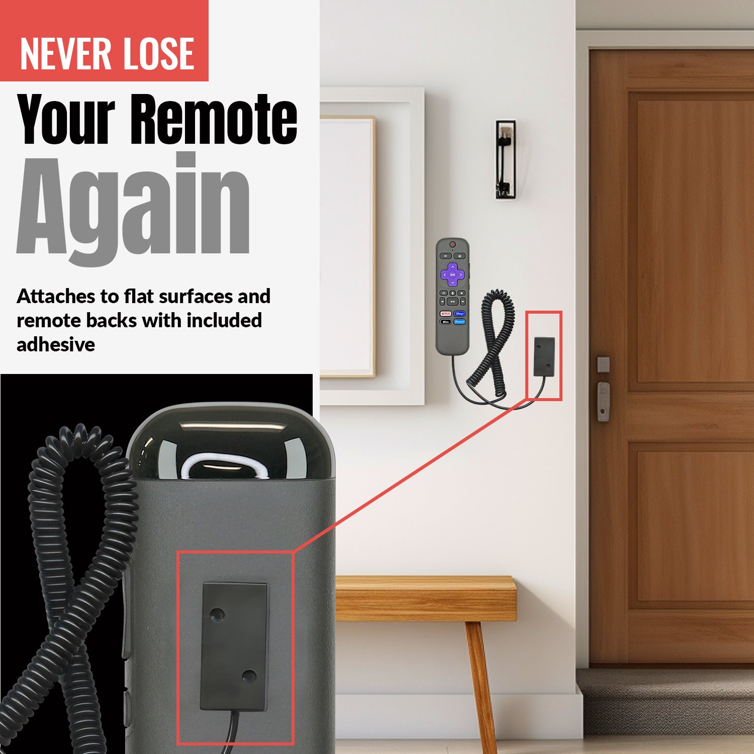 Anderic CBL02 Universal Security Cable Tether for Remote Controls