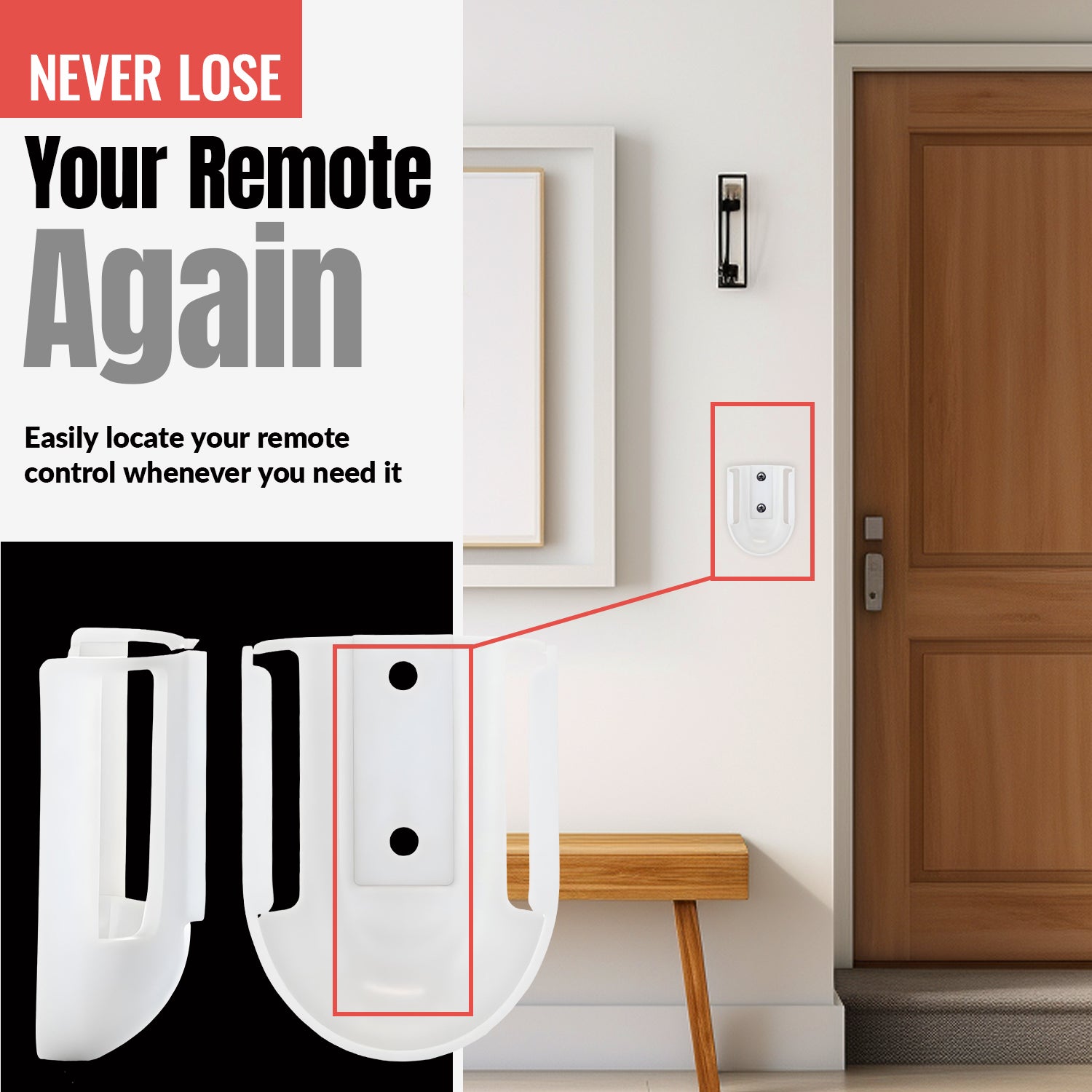 Anderic RRTR214DWM Ceiling Fan Remote Control Wall Mount Bracket for TR214D KUJCE10311 KUJCE10712 TR214B