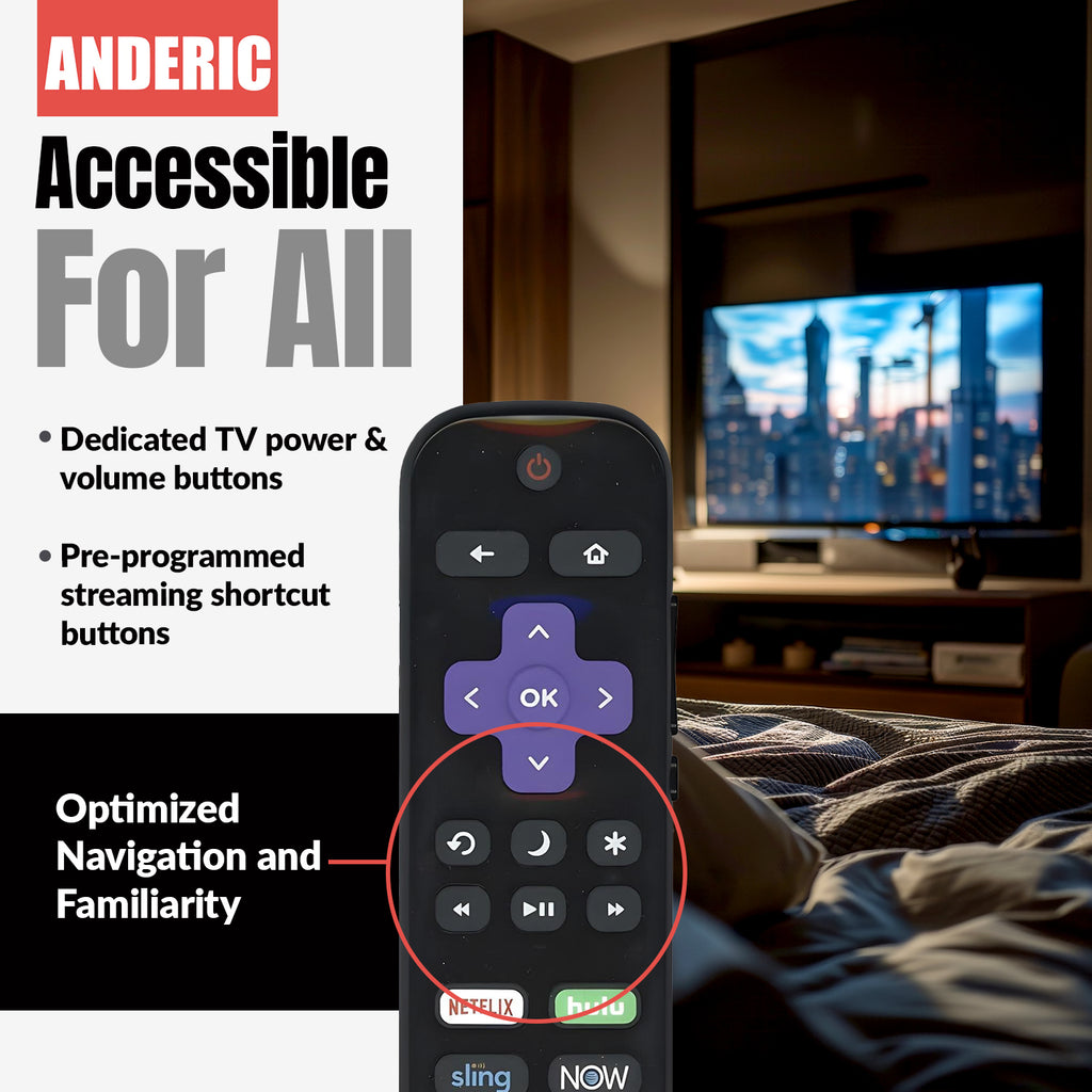 Sharp Roku Smart Remote Sharp LC-RCRUDUS-20 Roku TV Remote Control | 2019, 2018 - LCRCRUDUS20