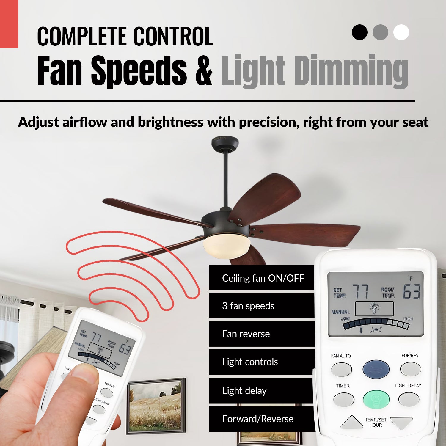 Kit de repuesto para ventilador de techo Anderic FAN10R/FAN9T para control remoto de ventilador de techo Hampton Bay