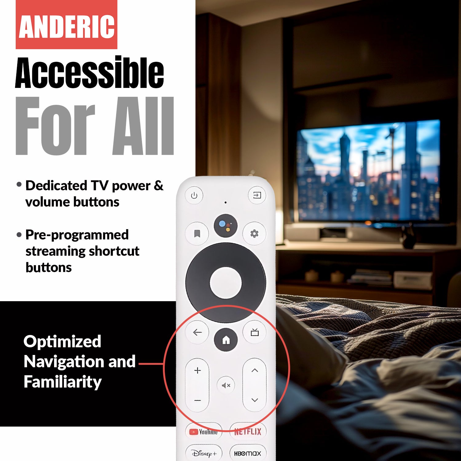 ONN 025C008 Android TV 2K FHD Streaming Stick / 4K UHD Streaming Device Streaming Remote Control