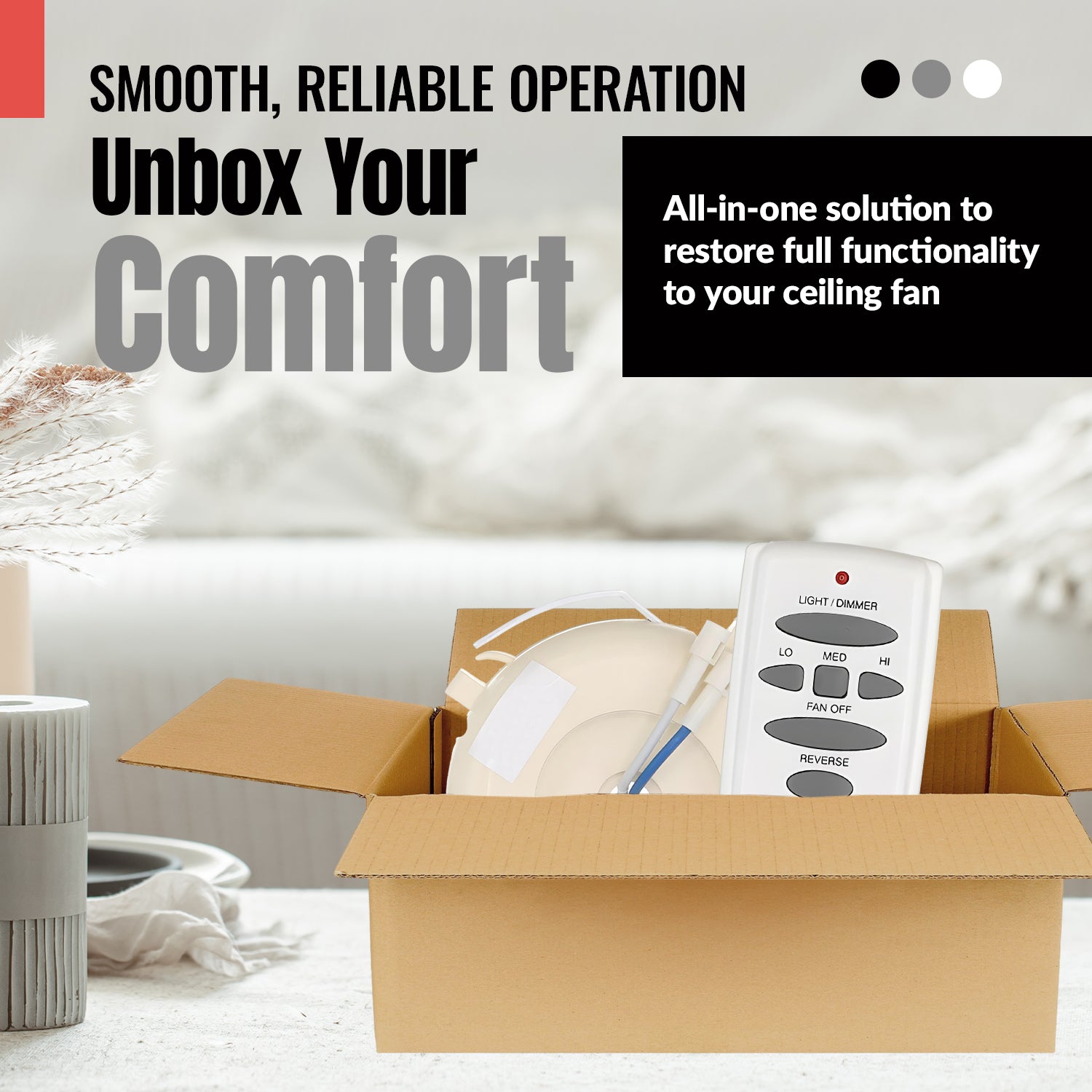 Anderic RR7078TR/UC7051R Replacement Ceiling Fan Kit for Hampton Bay and Others