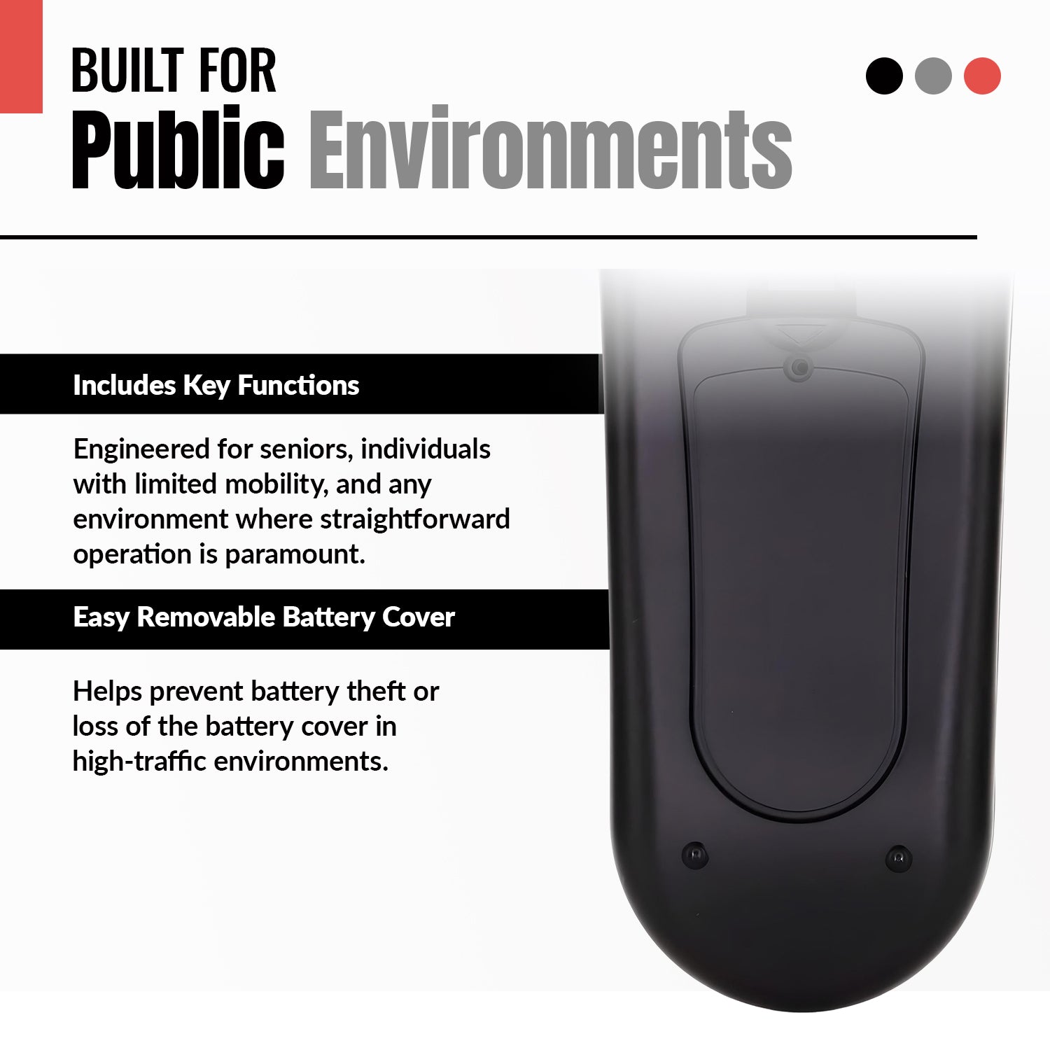 Anderic RR1001 1-Device Universal TV Remote Control with Large Keys for Hospitality