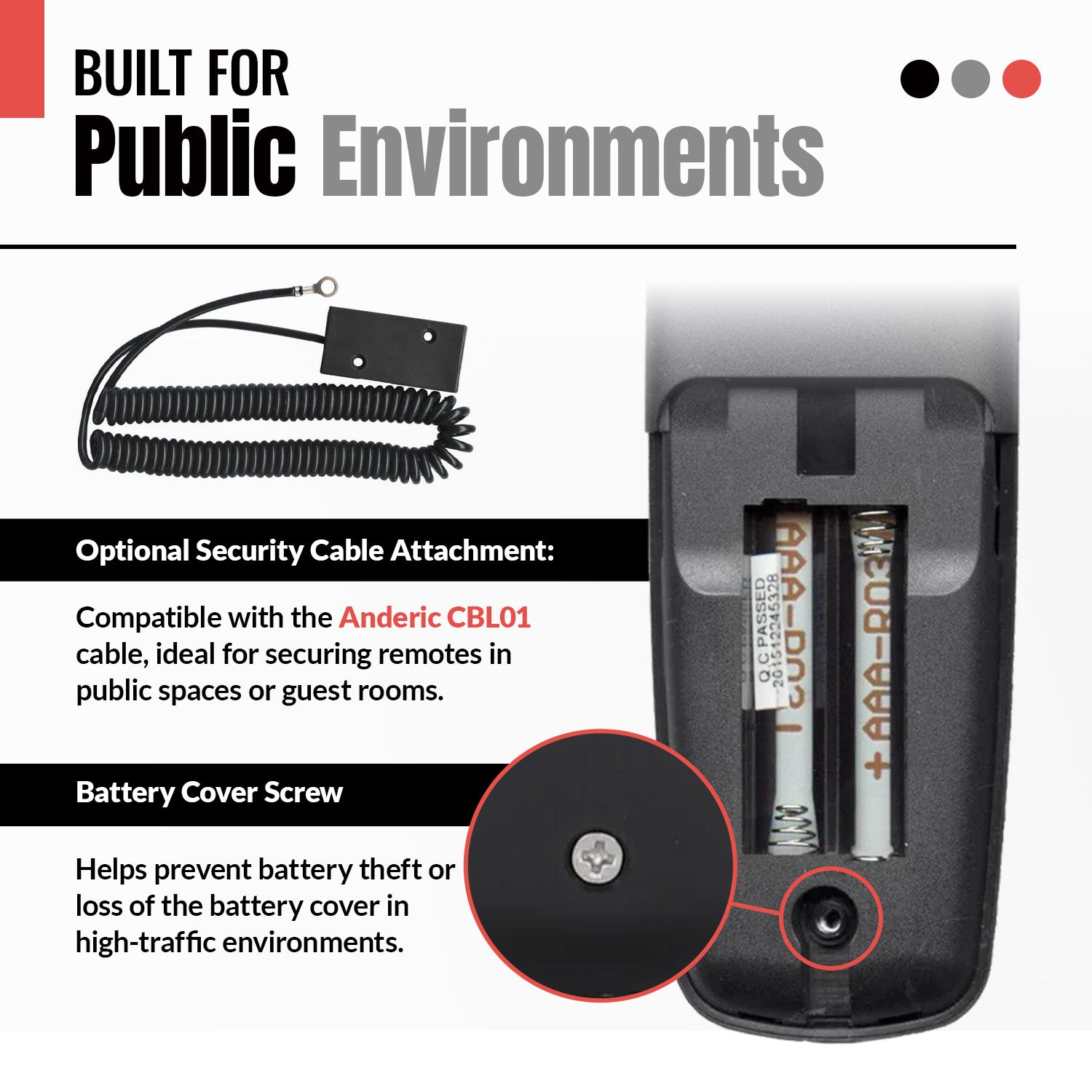 Anderic Hospitality 2-Device Universal Remote Control for TVs and Cable/Satellite/STB Boxes - RRH100