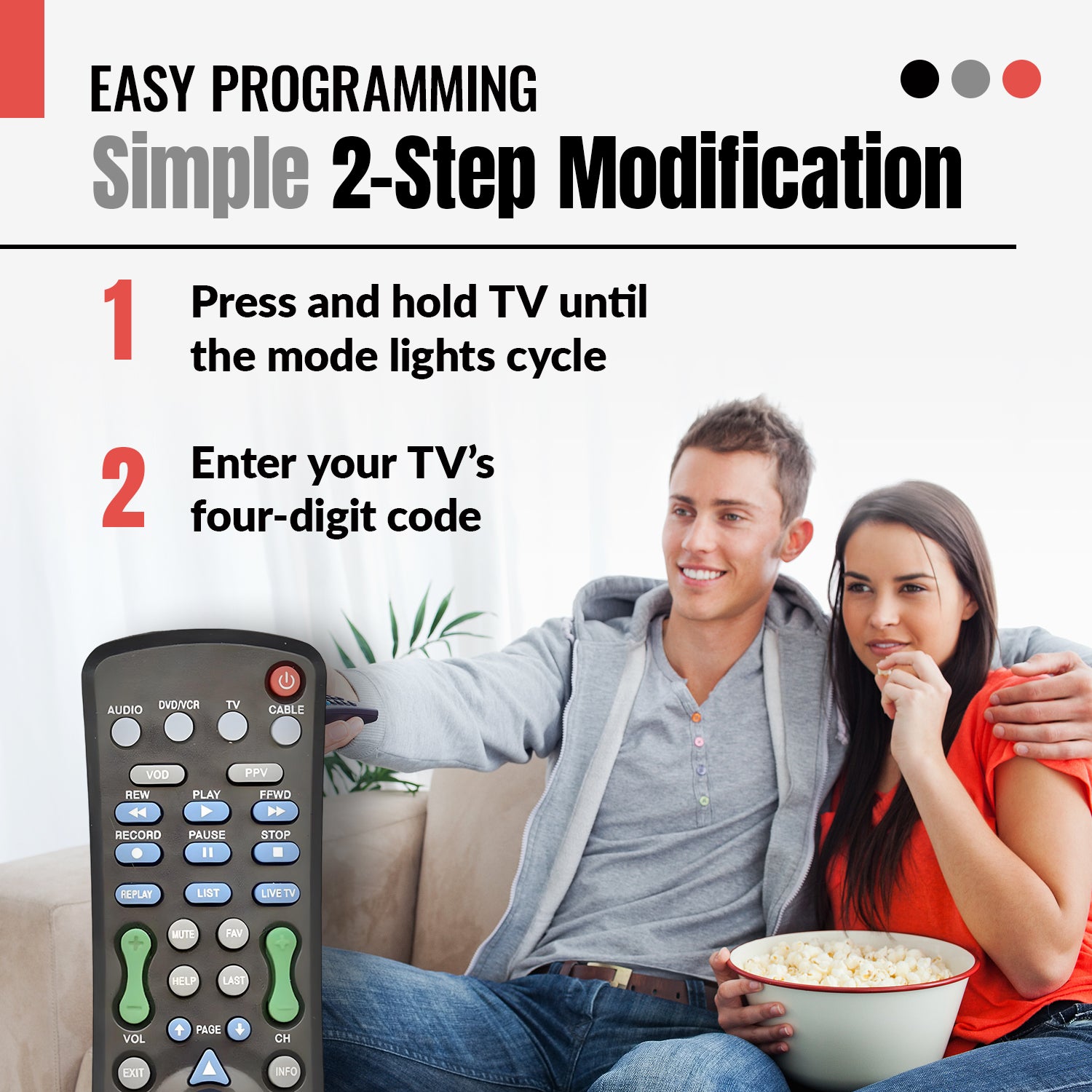 Anderic DRC800 DVR and Cable Box Remote Control for Motorola, Scientific Atlanta, and others