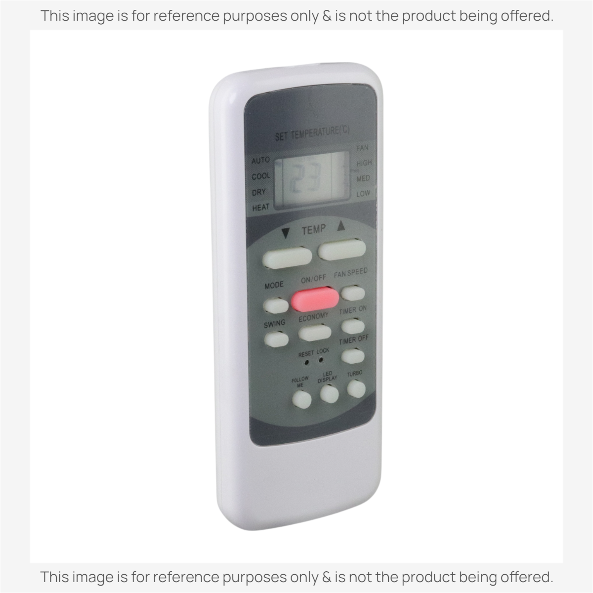 Anderic KTN828 replacement remote for Midea mini-split air conditioners featuring an LCD screen and backlit buttons.