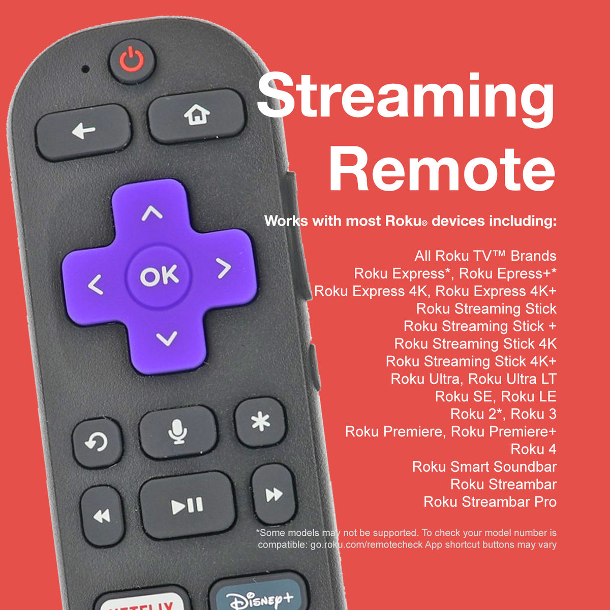 Roku RC-AL7 / TC2-RCB14 Voice Streaming Stick Remote Control | VOICE - 3226000840