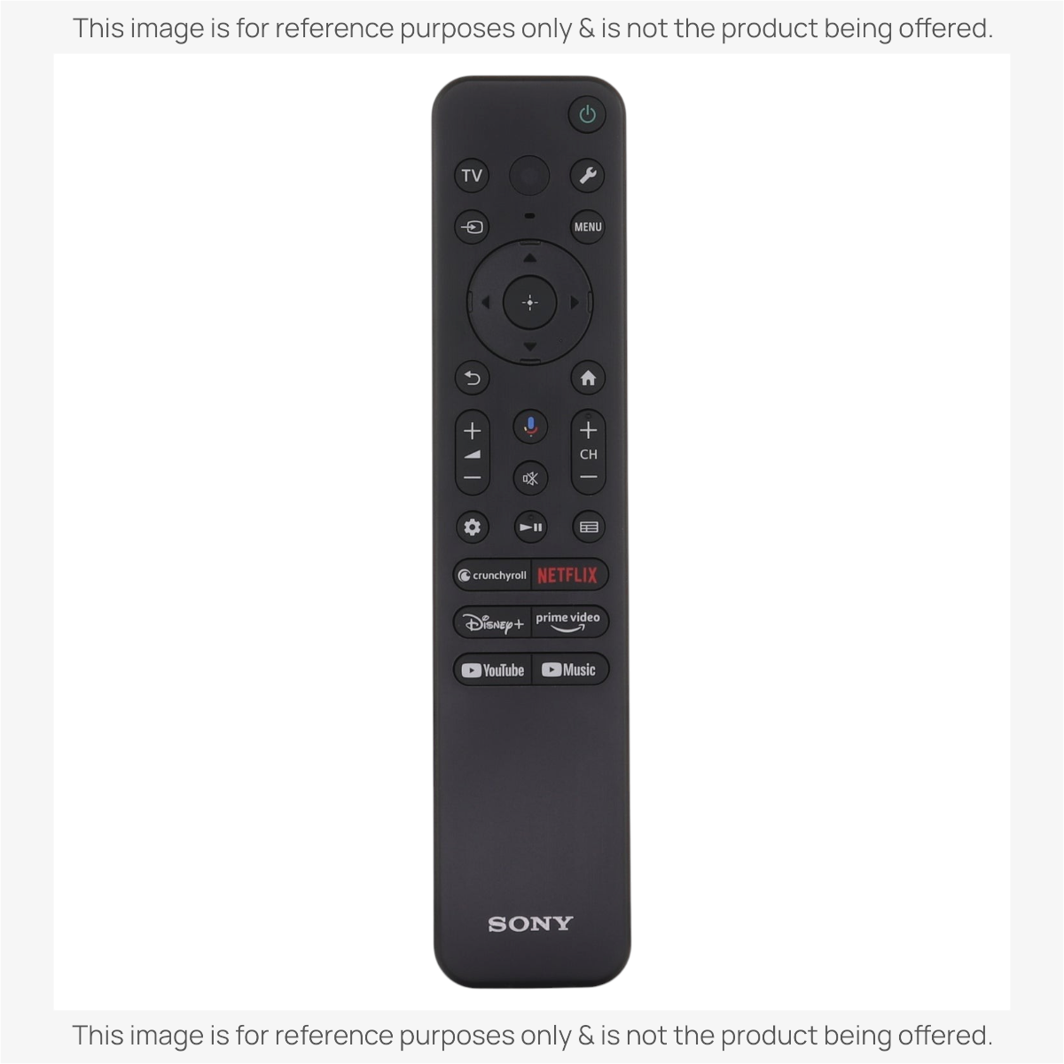 Anderic black voice remote control for Sony TVs with dedicated streaming app shortcut buttons.