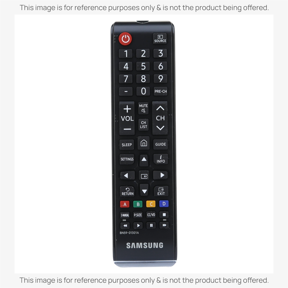 Anderic black infrared replacement remote control for Samsung 2018 and 2020 TVs with dedicated streaming shortcut keys.
