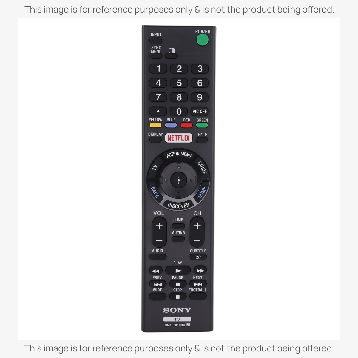 Anderic replacement remote control for Sony Smart TVs featuring dedicated Netflix and Home buttons in black finish