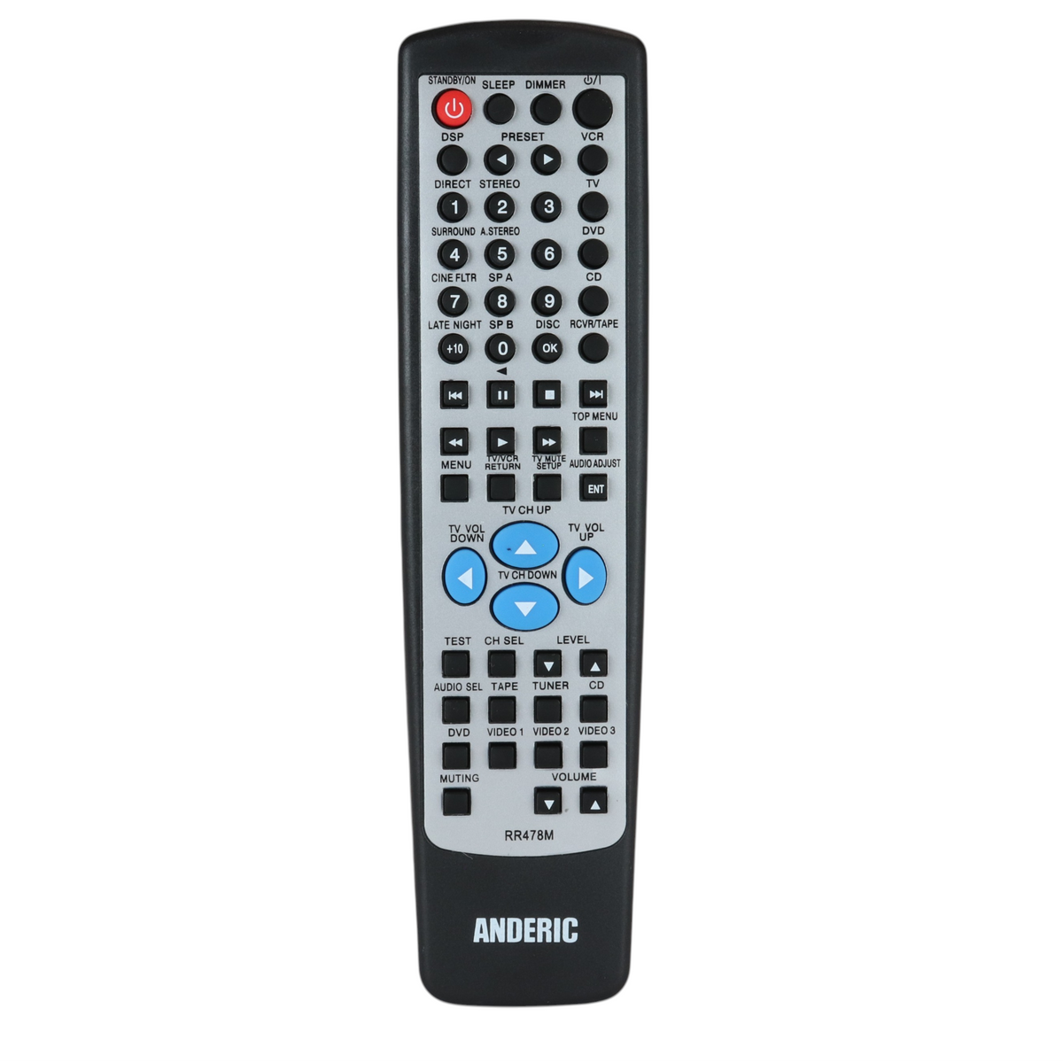Télécommande de remplacement Anderic RR478M pour récepteur Onkyo | Aucune programmation requise | RC-478M