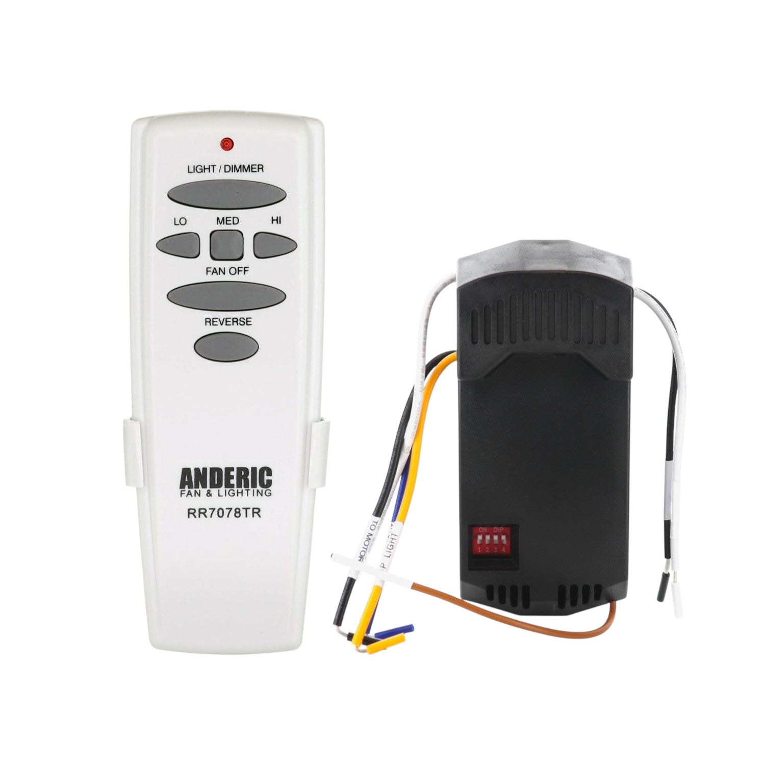 Anderic RR7078TUDLKIT Replacement 3 Speed Ceiling Fan Remote Control Kit with Up/Down Light Controls