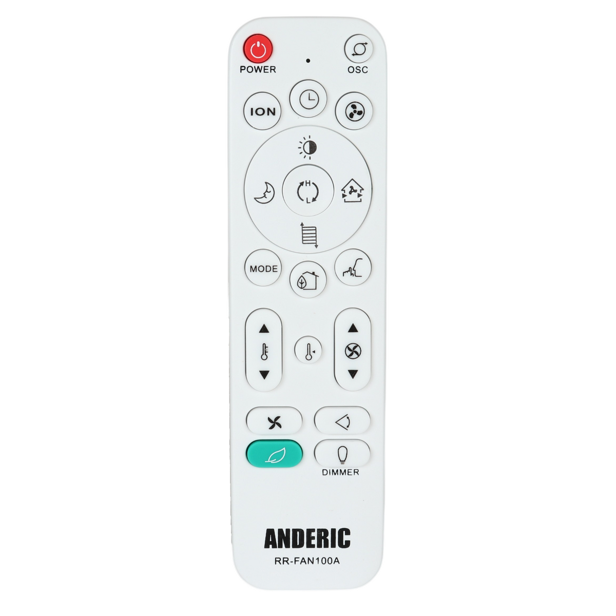Télécommande universelle pour radiateurs soufflants et ventilateurs sur pied Anderic | Apprentissage | Lasko | DeLonghi - RRFAN100A