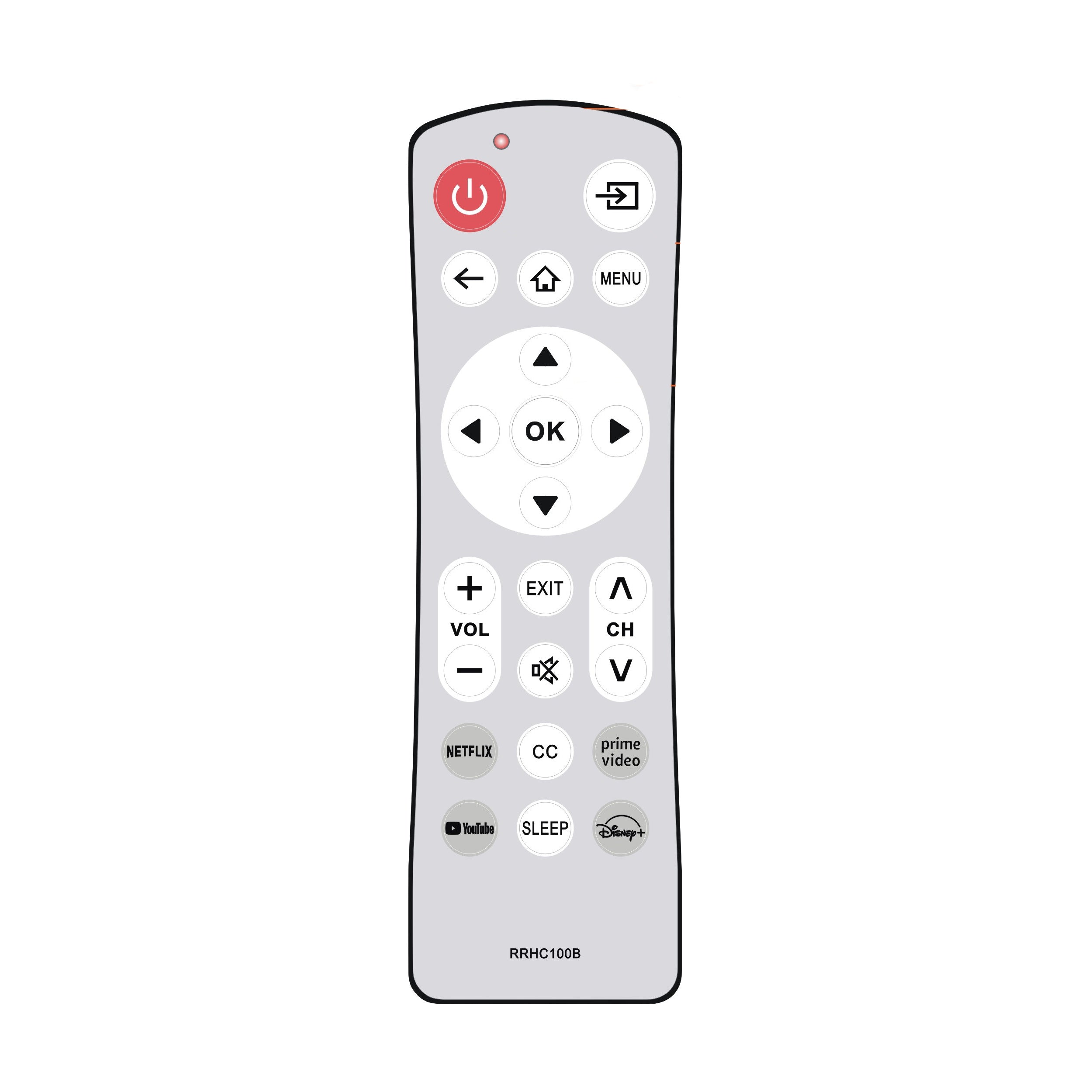 Anderic Waterproof RRHC100B Hospitality Universal for Smart TVs with App keys | Google | Roku | Android | LG OS | Fire | Samsung - No voice - RRHC100B