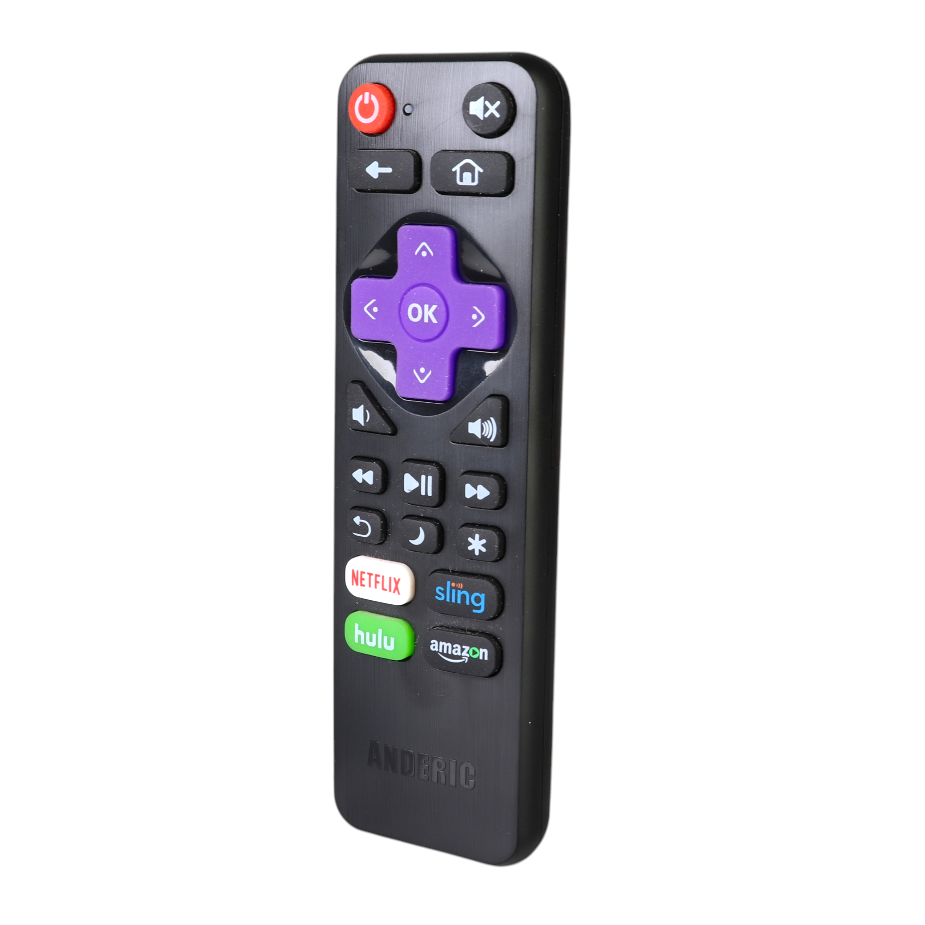 Control remoto de repuesto Anderic RRLC18 para televisores Sharp, Hisense, Proscan con RokuOS | Sin programación