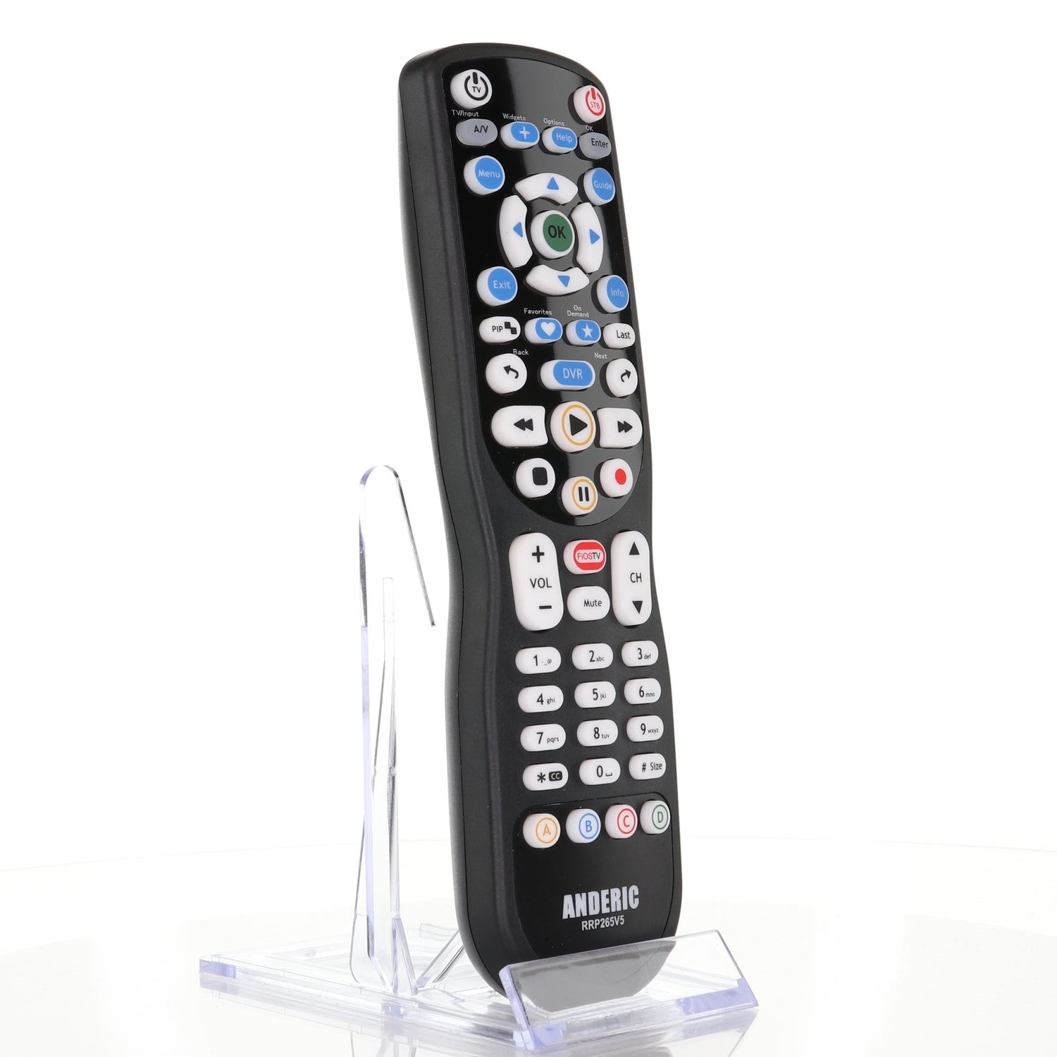Anderic RRP265V5 Replacement 2-Device Universal Remote Control for Ver
