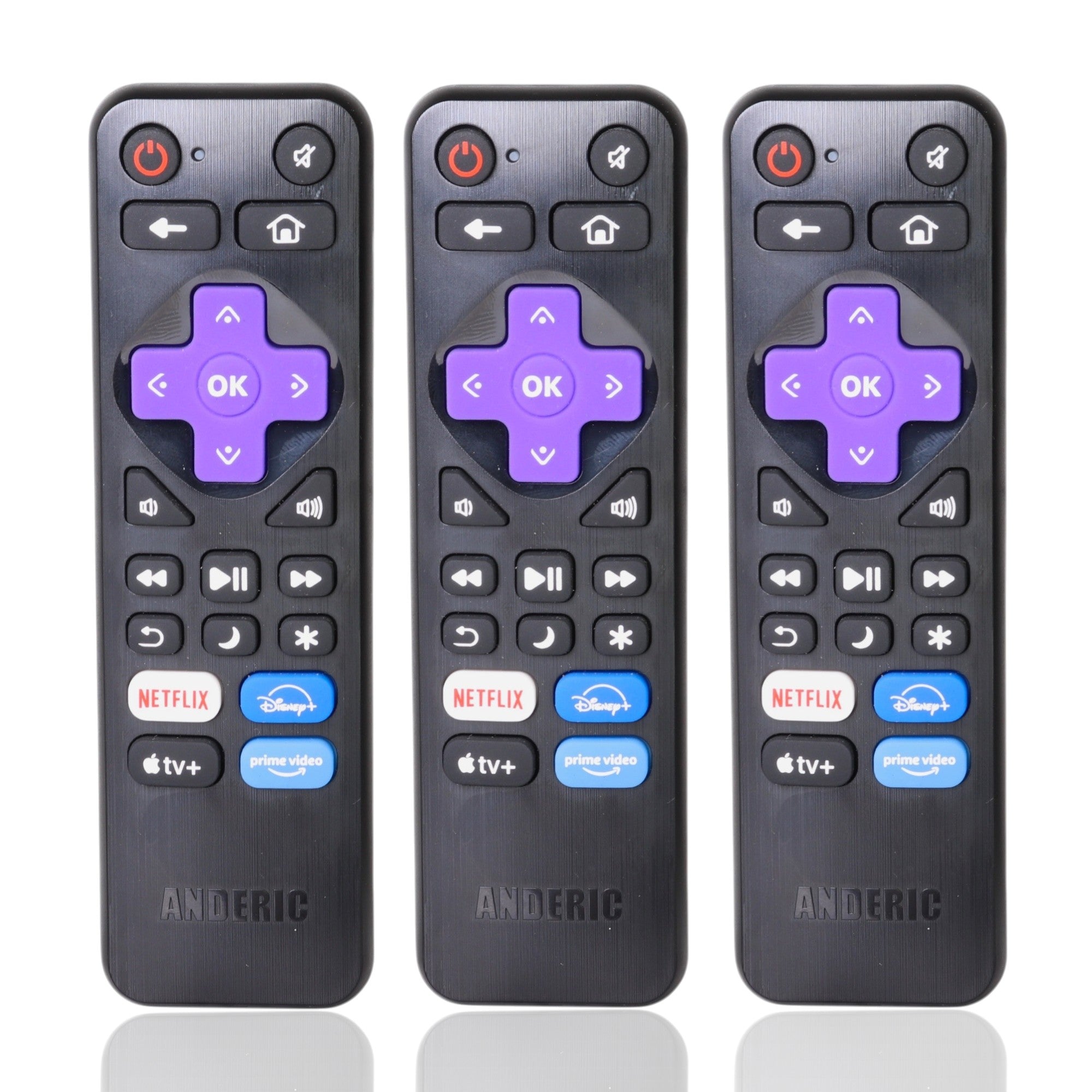 [3-PACK] Anderic RRLF26 (No Programming Needed) Replacement Remote Control for most Roku TVs such as ONN, Hisense, Philips, TCL, Hiro