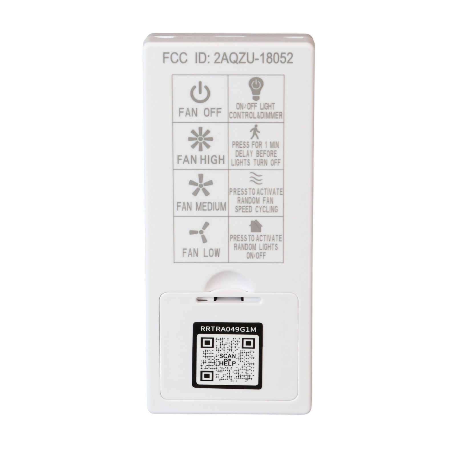 Mando a distancia de repuesto para ventilador de techo Anderic RRTRA049G1M para Harbor Breeze 2AQZU-18052 | 304 MHz