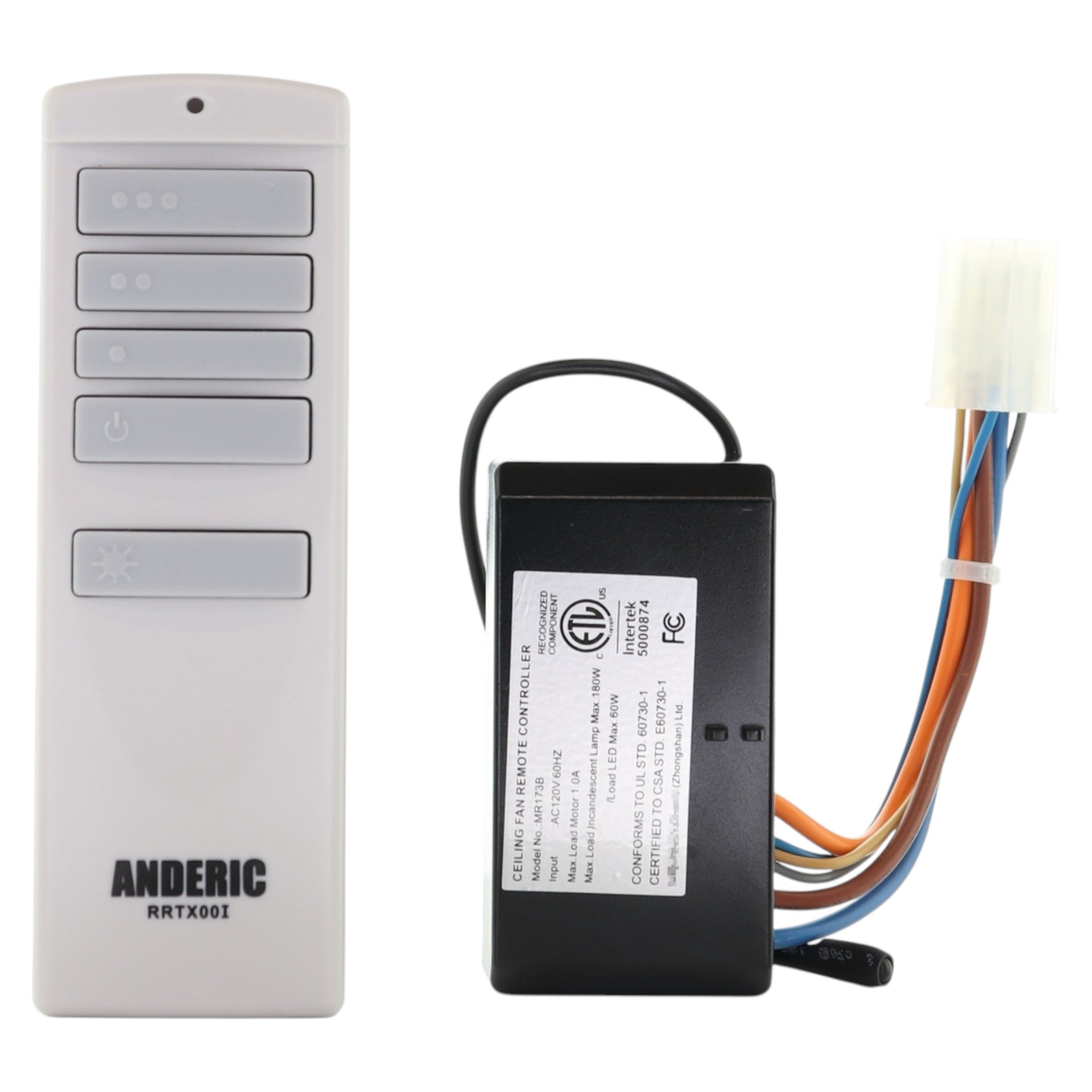 Anderic RRTX00I-RRMR173B-KIT Replacement Ceiling fan Receiver and Remote Kit for Harbor Breeze Boltz I/II | MR173B, A25-TX00I