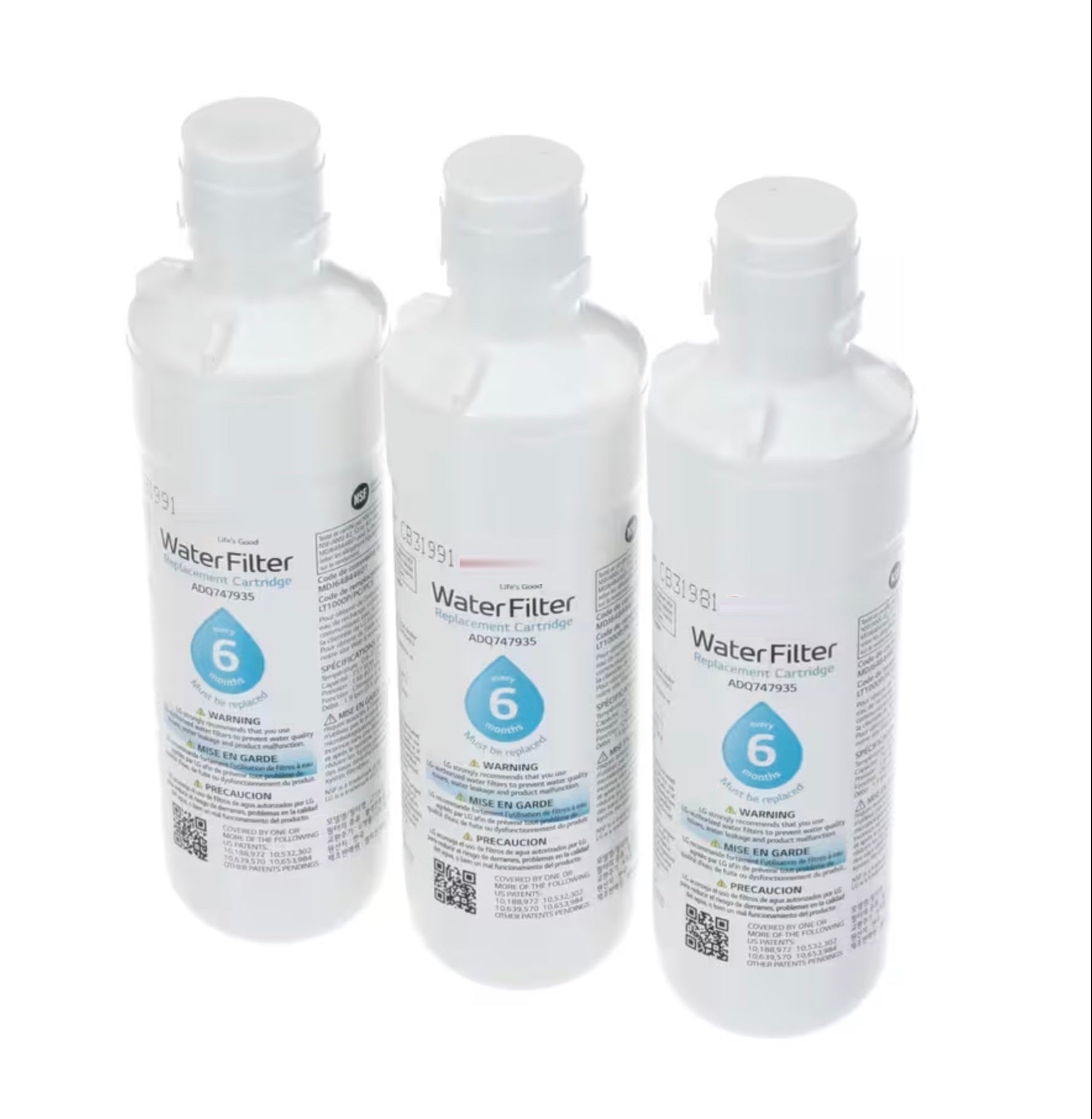 [3 Pack] LG ADQ74793510 LT1000P3 Refrigerator Water Filter