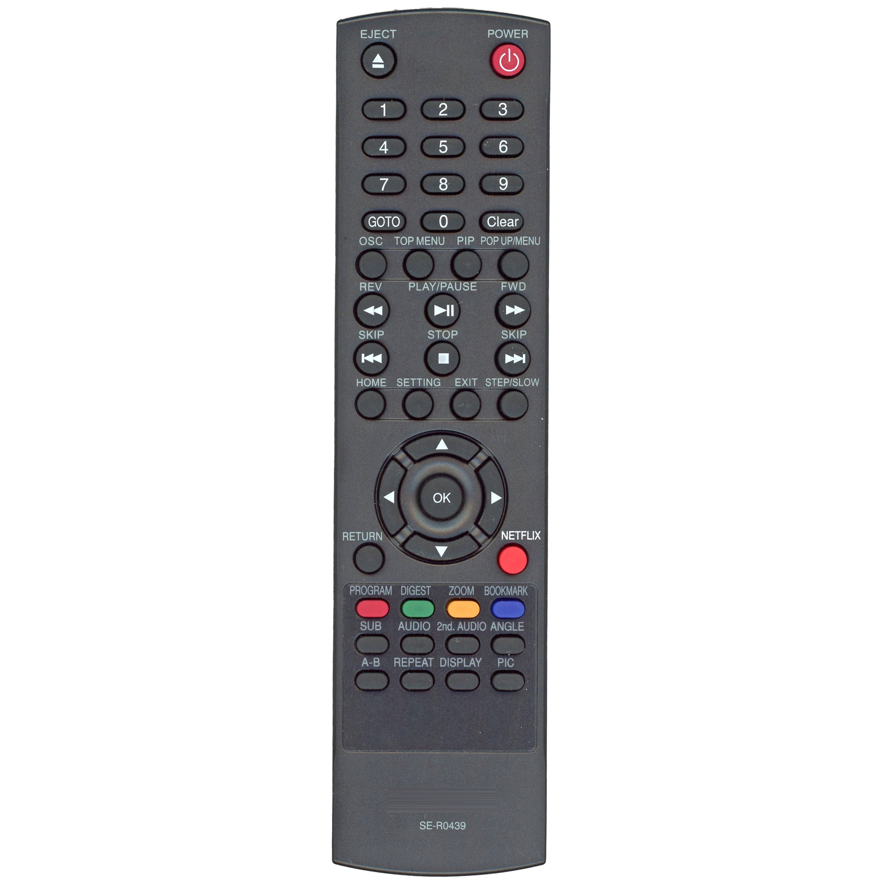 Control remoto para reproductor multimedia y Blu-ray Toshiba SE-R0439 - AH701131