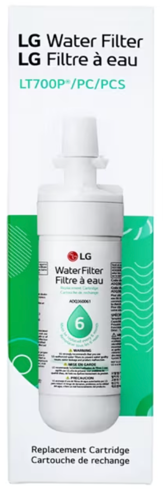 Filtro de agua para refrigerador LG LT700P - AGF80300702