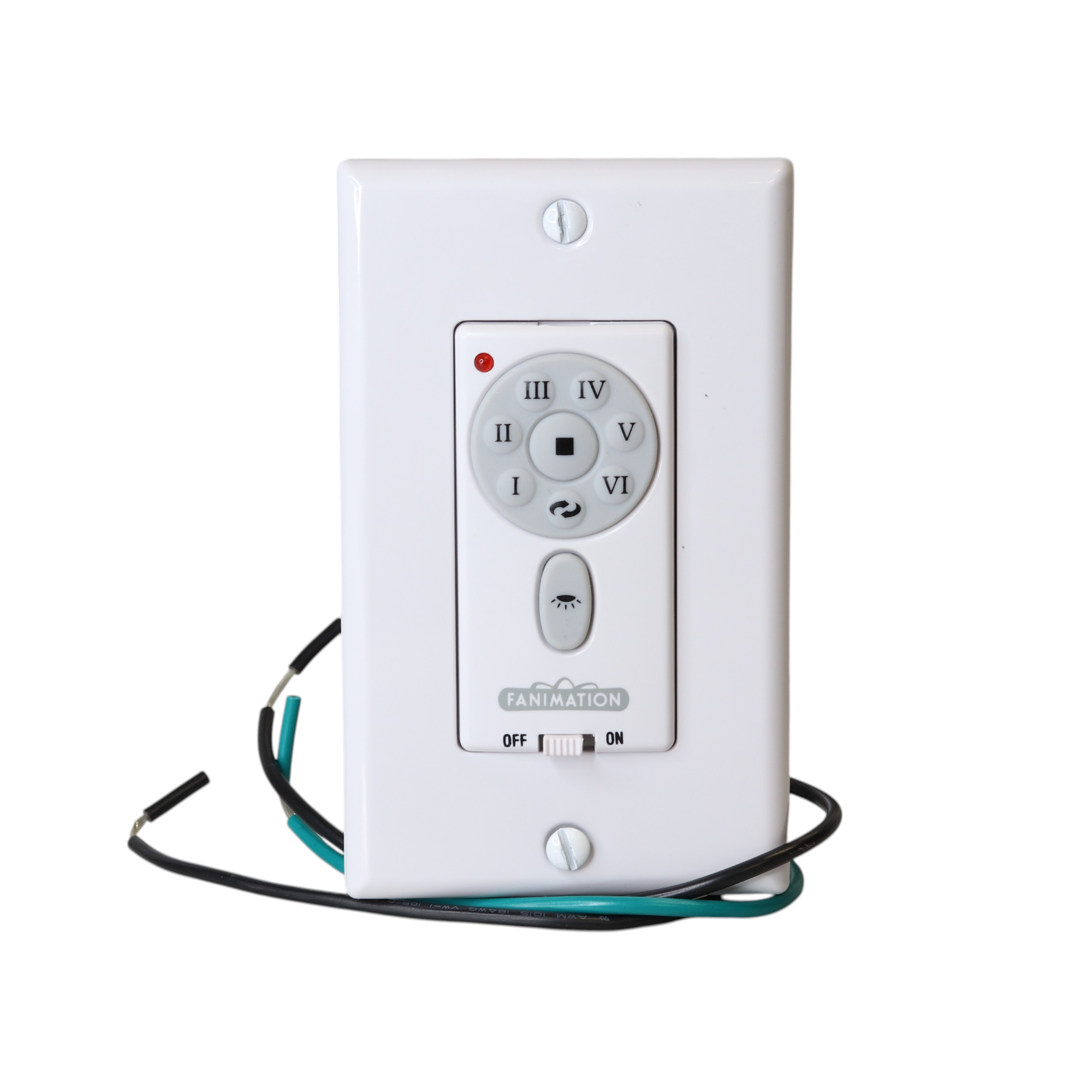 Anderic Substitute for Fanimation TW30WH / UC9787T WIRED Ceiling Fan Wall Plate Remote Control | 6-Speed DC| CHQ9053T [RR787T]
