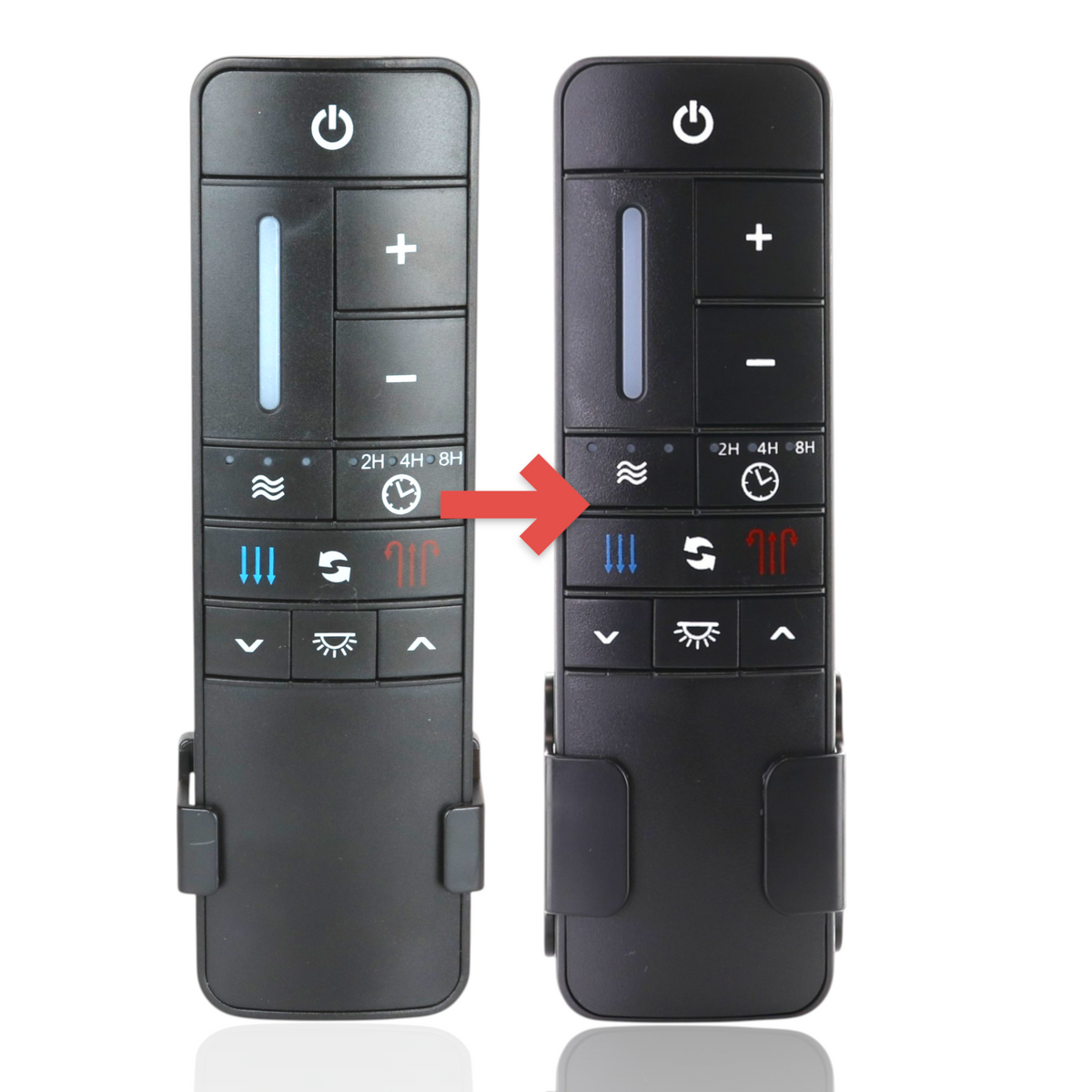 Anderic RR7225T black replacement remote control for Altura Run Silent DC ceiling fans with speed and light buttons.