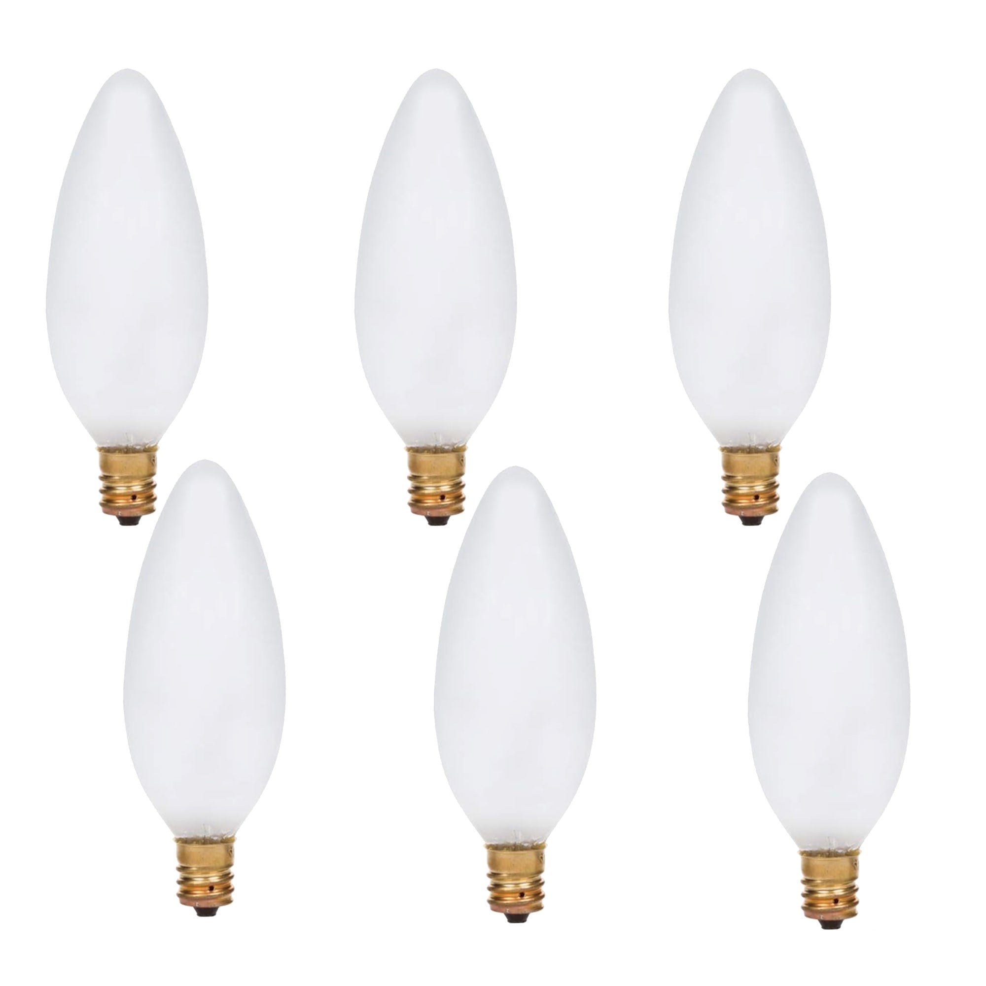 Foundation™ 40-Watt Incandescent Dimmable Light Bulb - 3000K Soft White, E12 Candelabra Base, Torpedo - 6-Pack