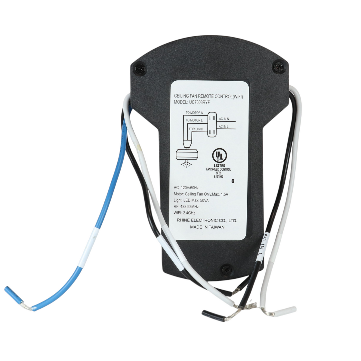 Kit universal de receptor y control remoto para ventilador de techo inteligente WIFI Anderic UC7235T4 - Compatible con Google Home y Alexa