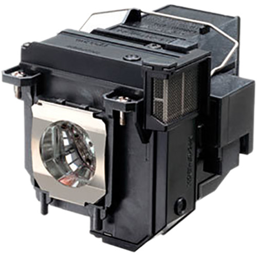 The Generic V13H010L91 Projector Lamp Assembly features a black exterior with a metallic reflective interior and a wire handle on top, ideal for your next projector lamp replacement.