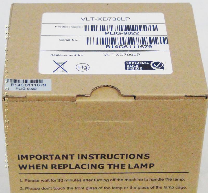 Mitsubishi VLTXD700LP Projector Lamp Assembly