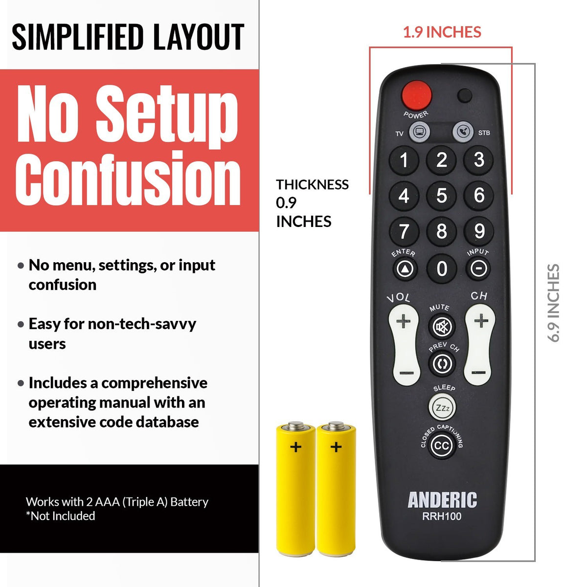 Télécommande universelle One For All URC1050 pour 1 appareil 
